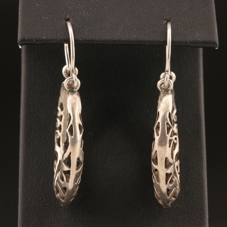900 Silver Openwork Earrings