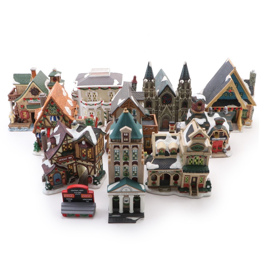 Village Collectibles, Dept. 56 and Coca Cola Christmas Village Table Decor