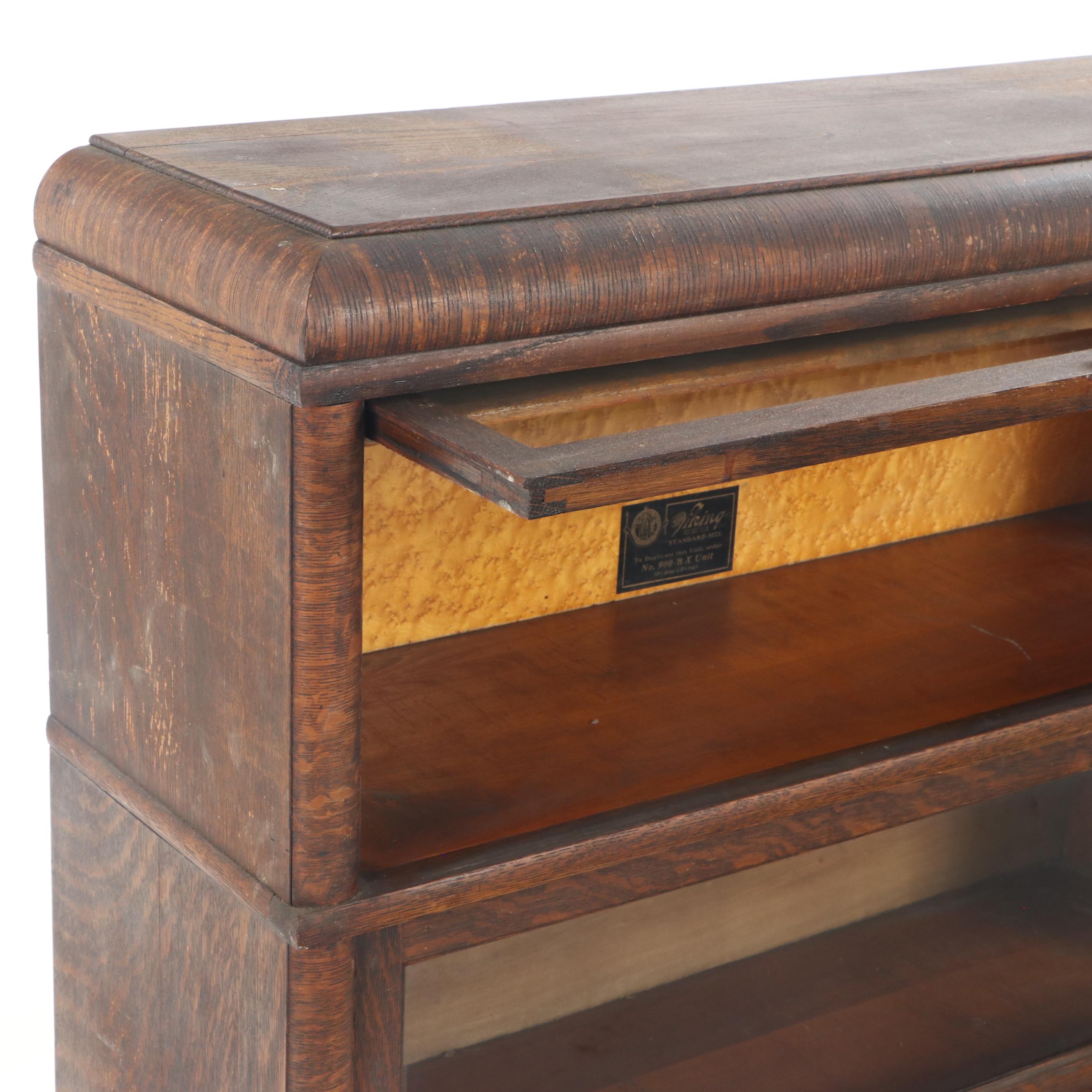 Skandia Furniture Co. "The Viking" Oak Three-Stack Barrister's Bookcase