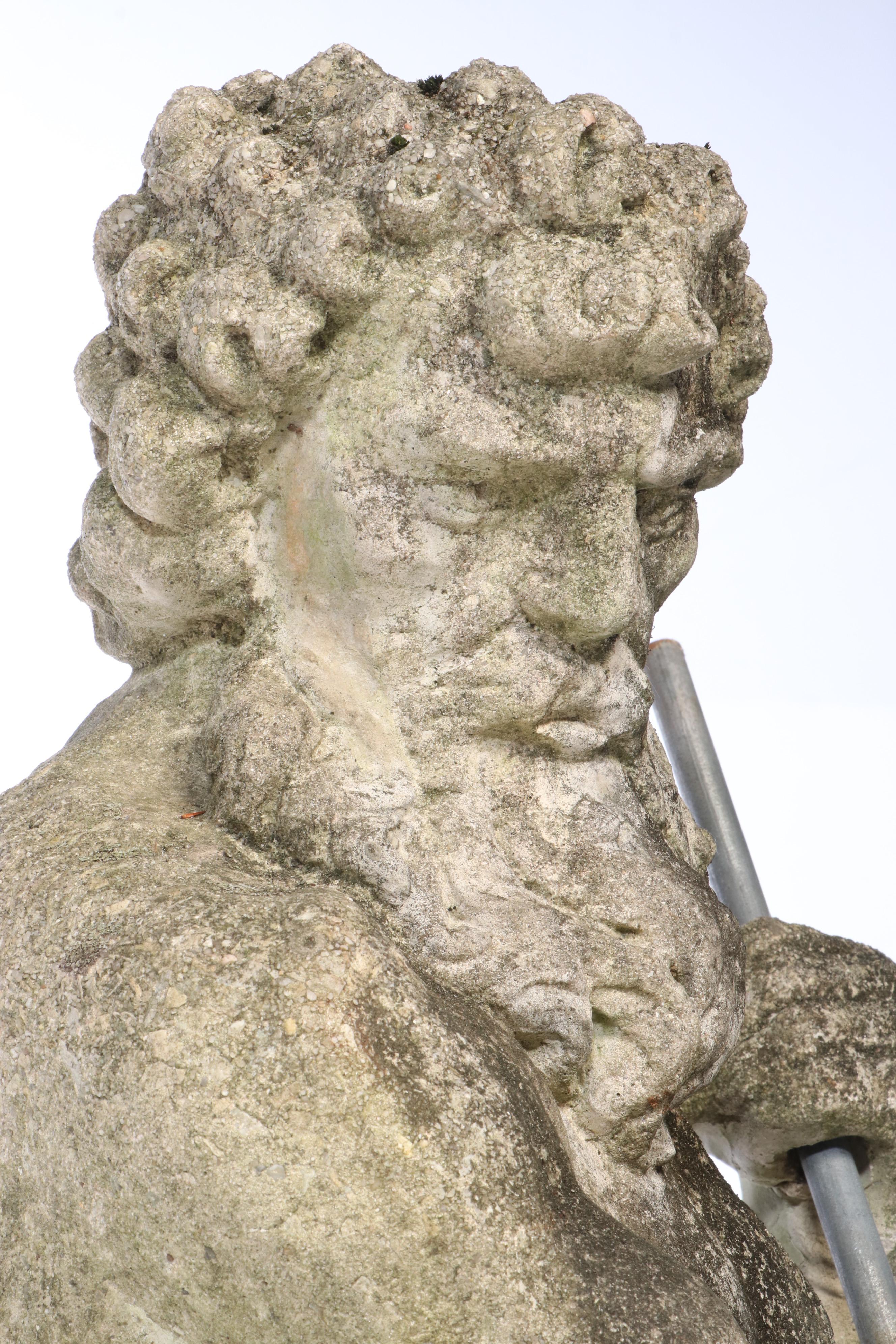 Poseidon Outdoor Concrete Water Fountain Statue