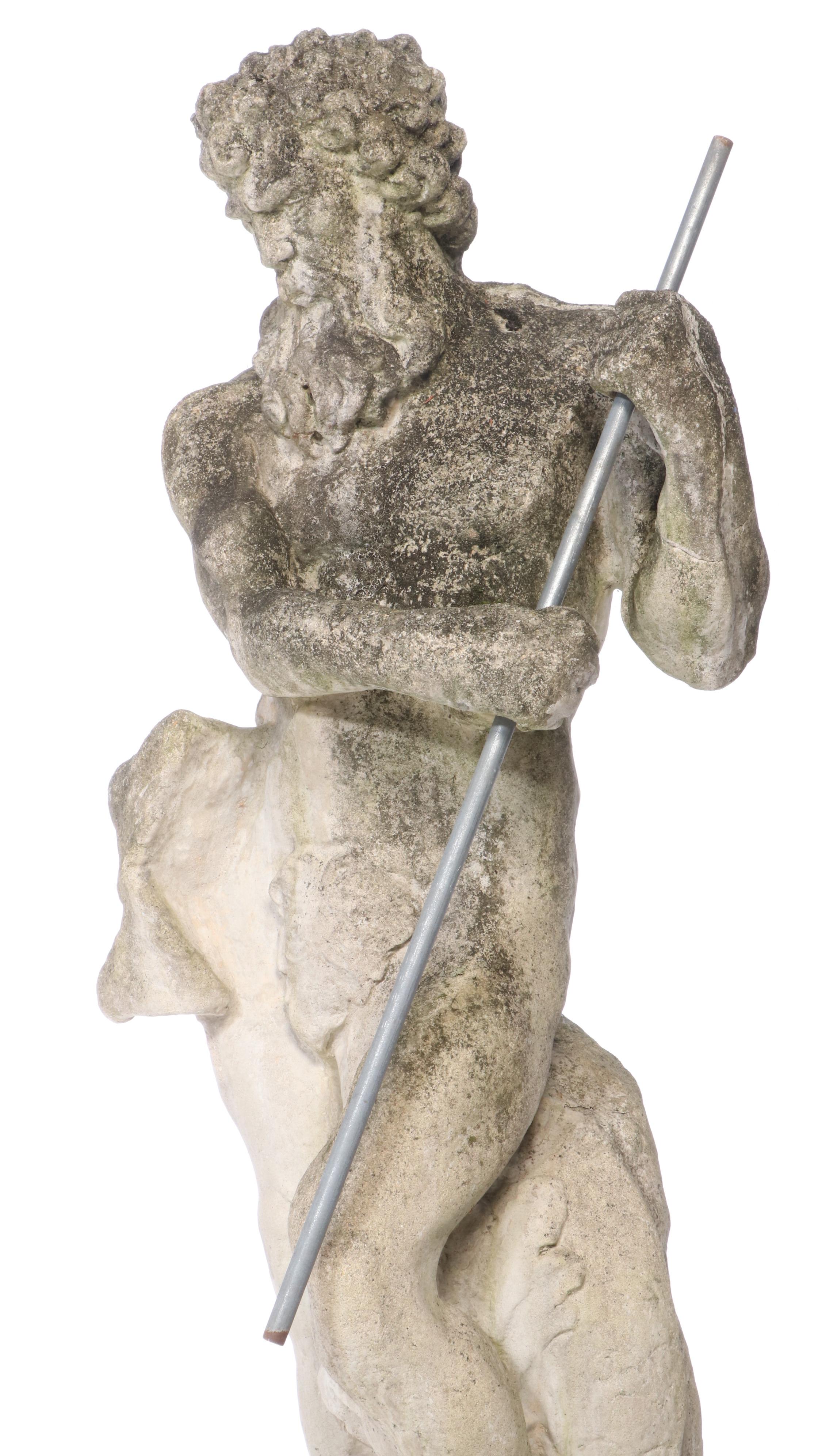 Poseidon Outdoor Concrete Water Fountain Statue