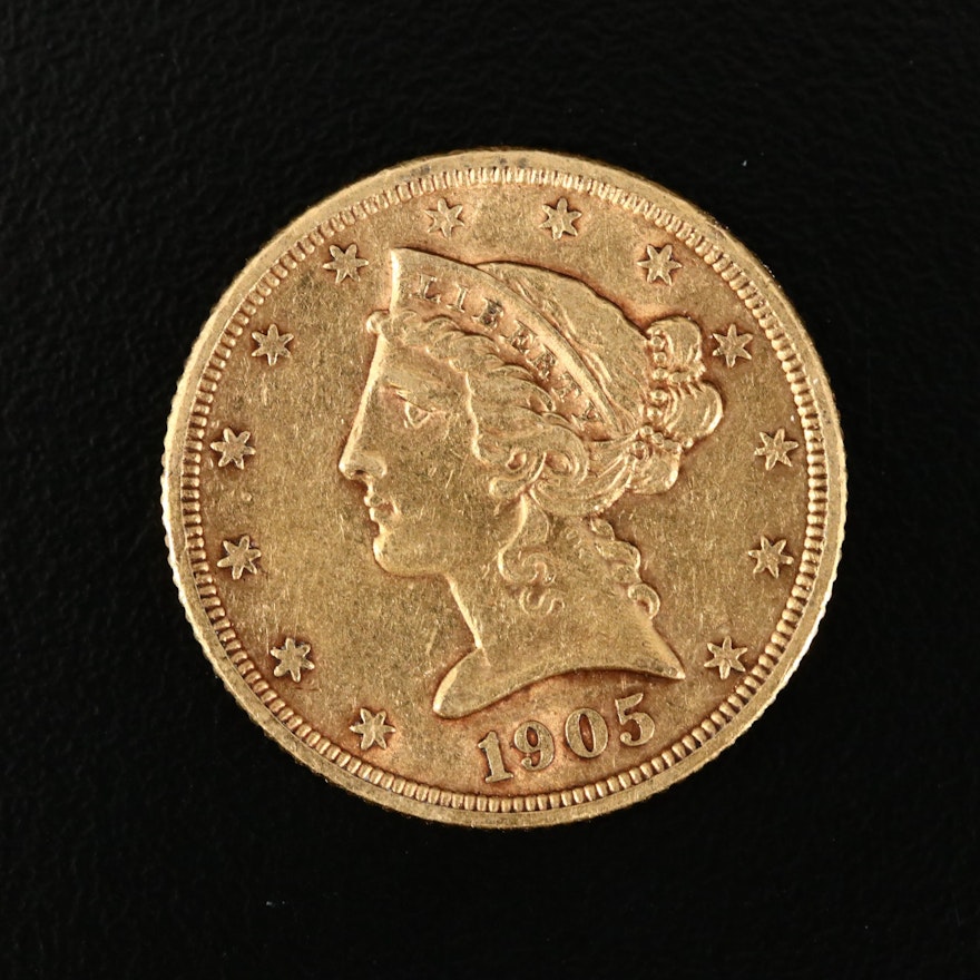 1905-S Liberty Head $5 Gold Half Eagle