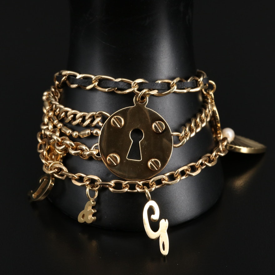 Dolce & Gabbana Triple Graduated Chain Bracelet