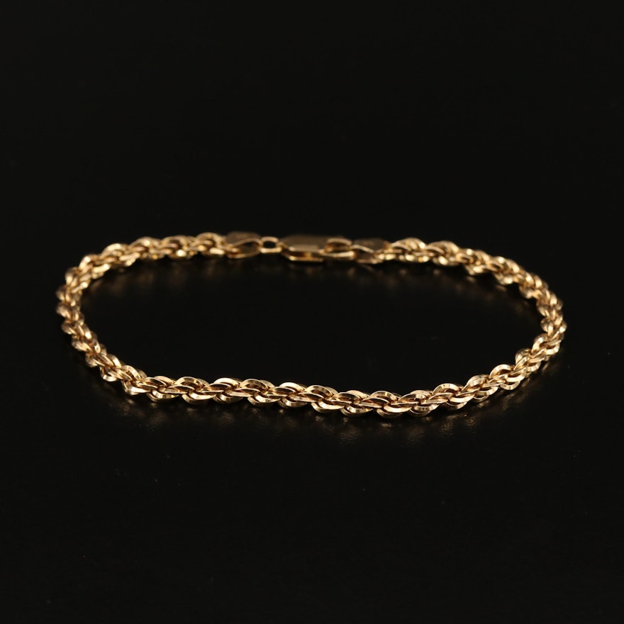 14K French Rope Chain Bracelet