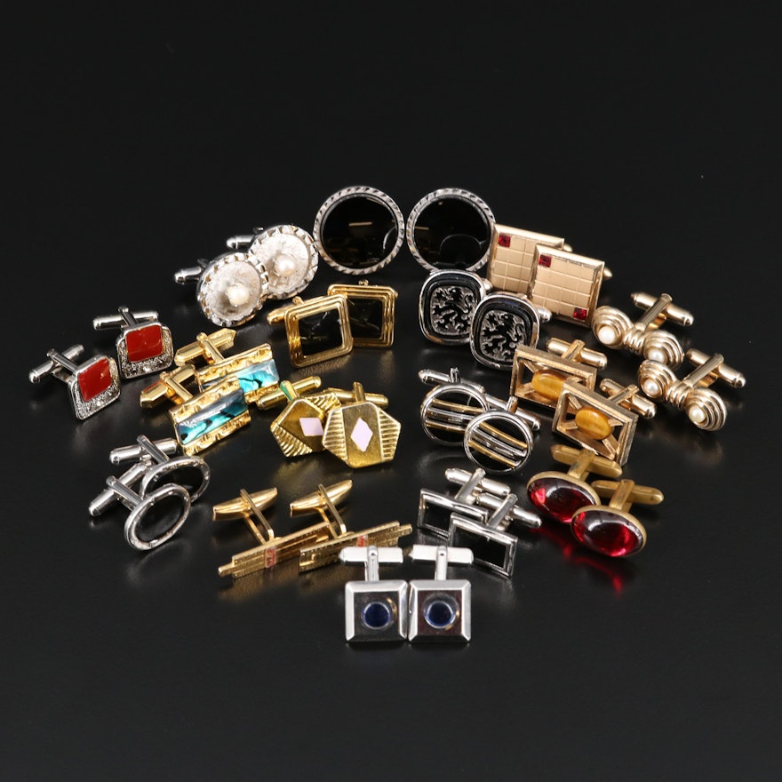 Assorted Gemstone Accented Cufflinks Featuring Swank, Hickok and Dante