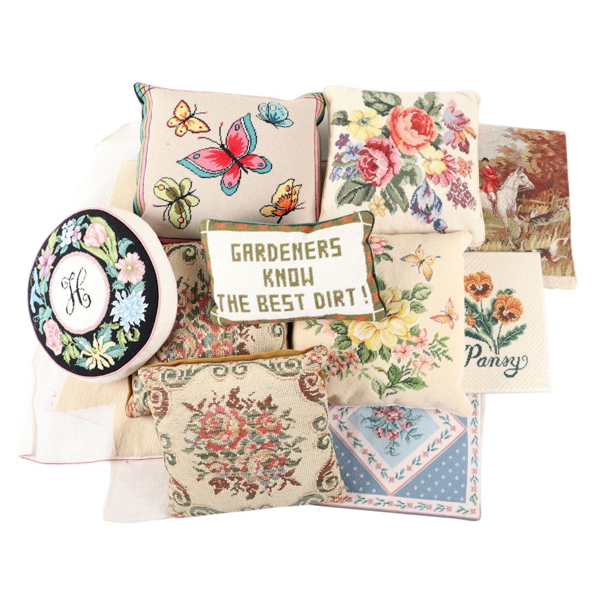 Elisa Williams Needlepoint Pillow and Other Decorative Pillows and Pieces