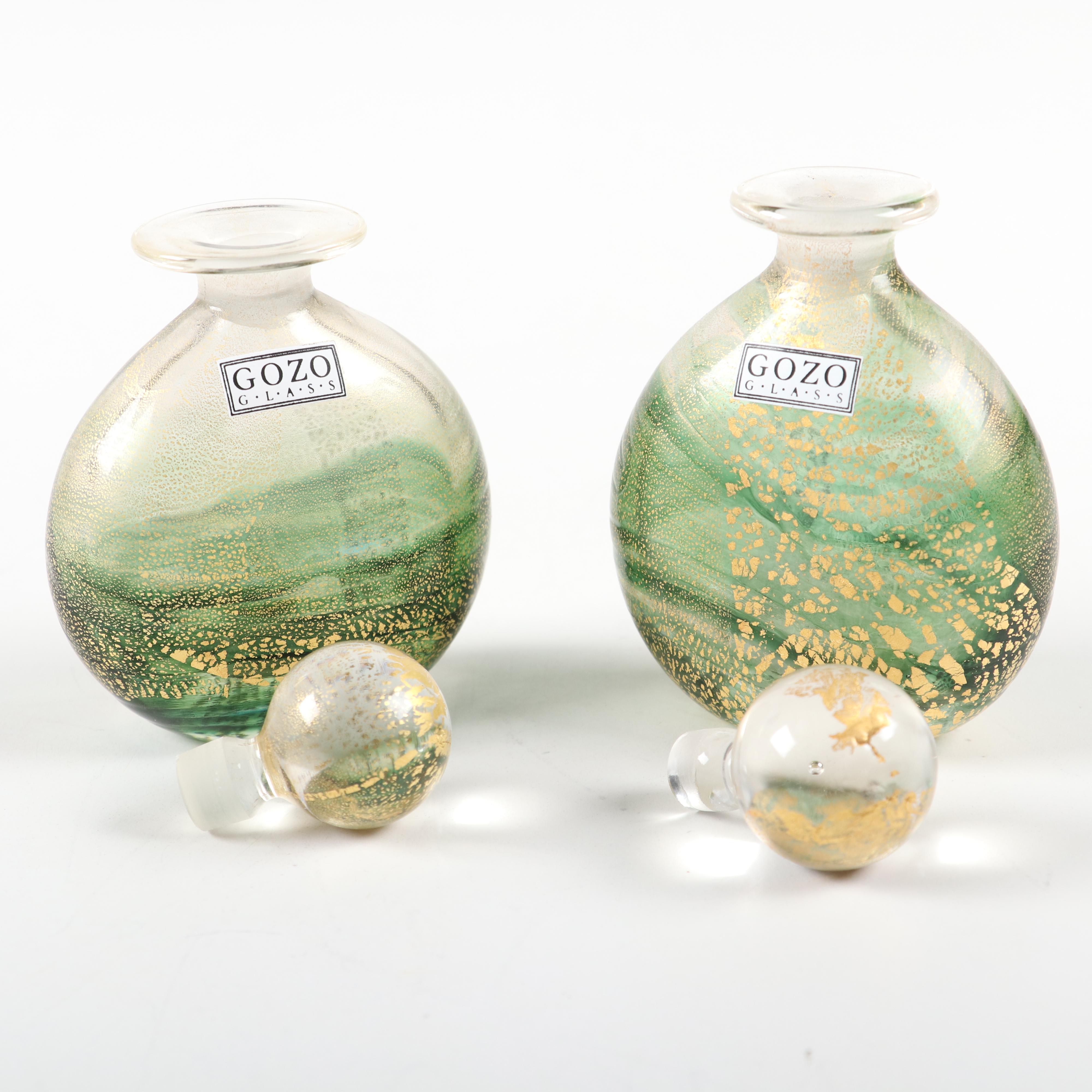 Gozo "Verdi" Art Glass Vases and Perfume Bottles