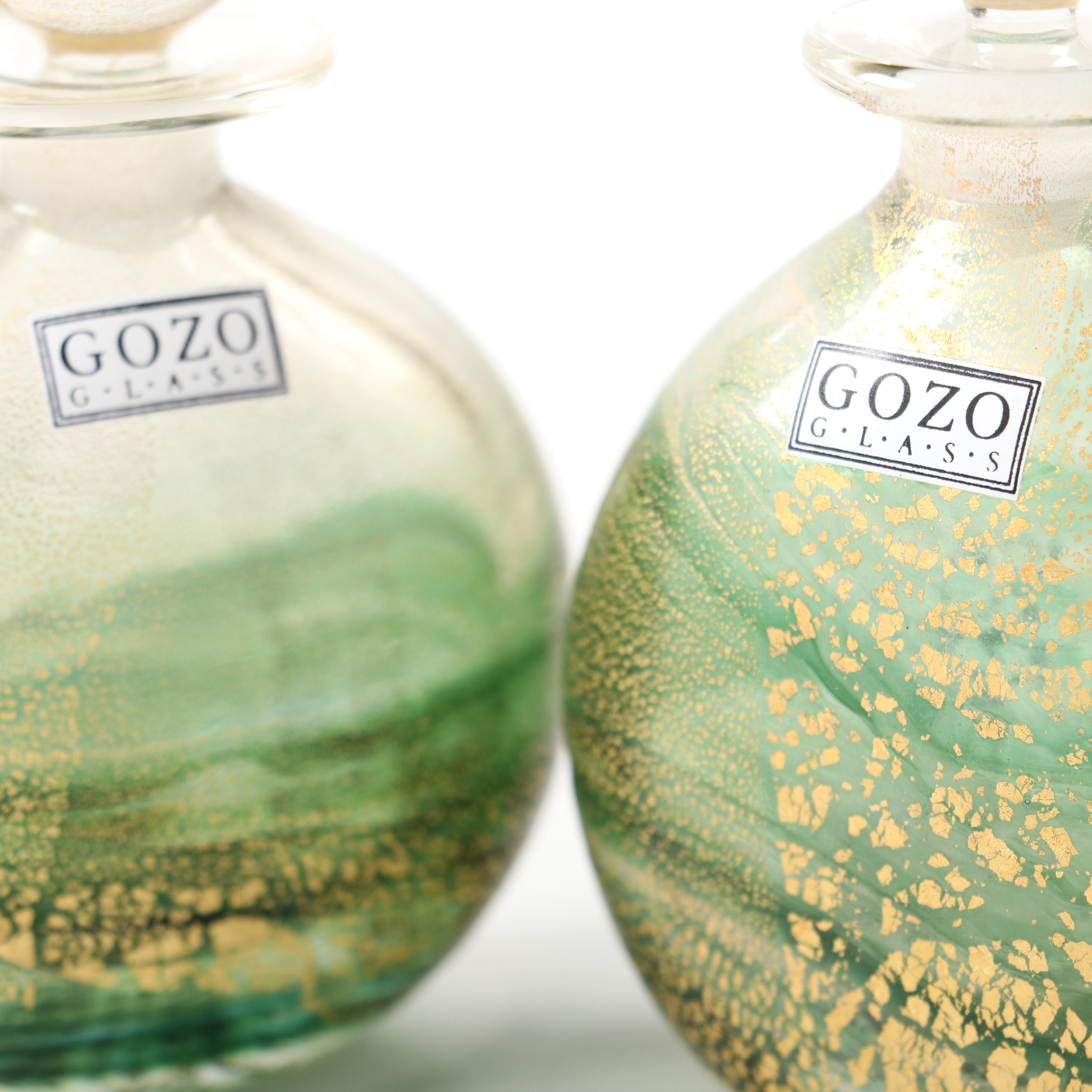 Gozo "Verdi" Art Glass Vases and Perfume Bottles