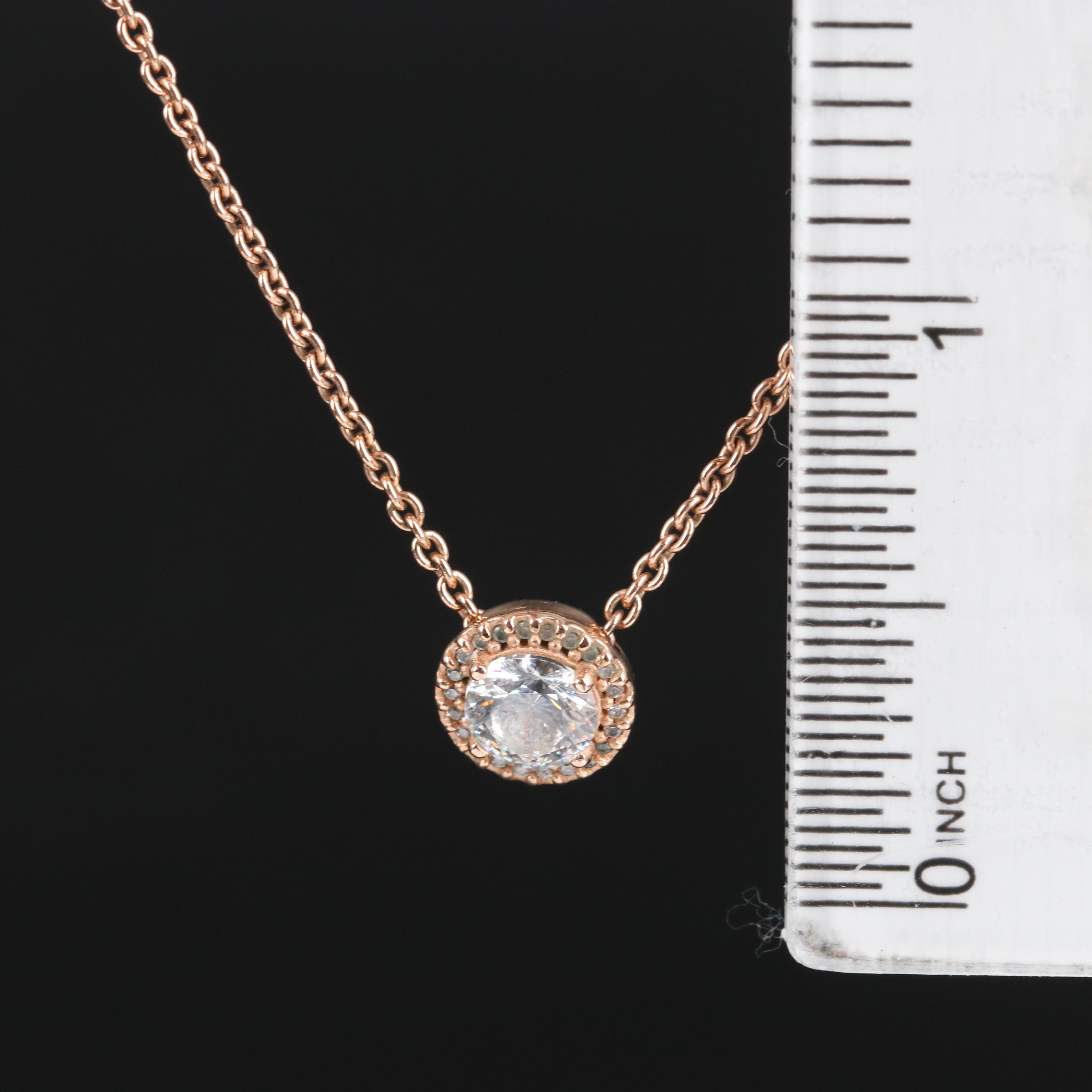 Pandora Sterling Cubic Zirconia Halo Pendant Necklace