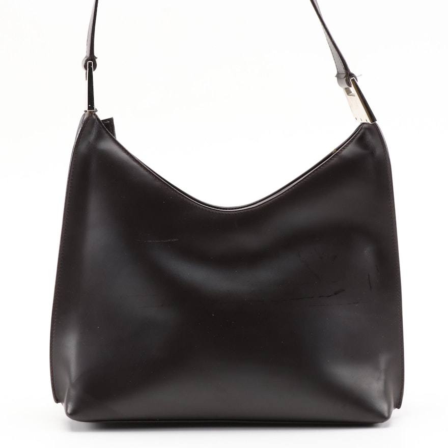 Gucci Shoulder Bag in Dark Brown Smooth Leather