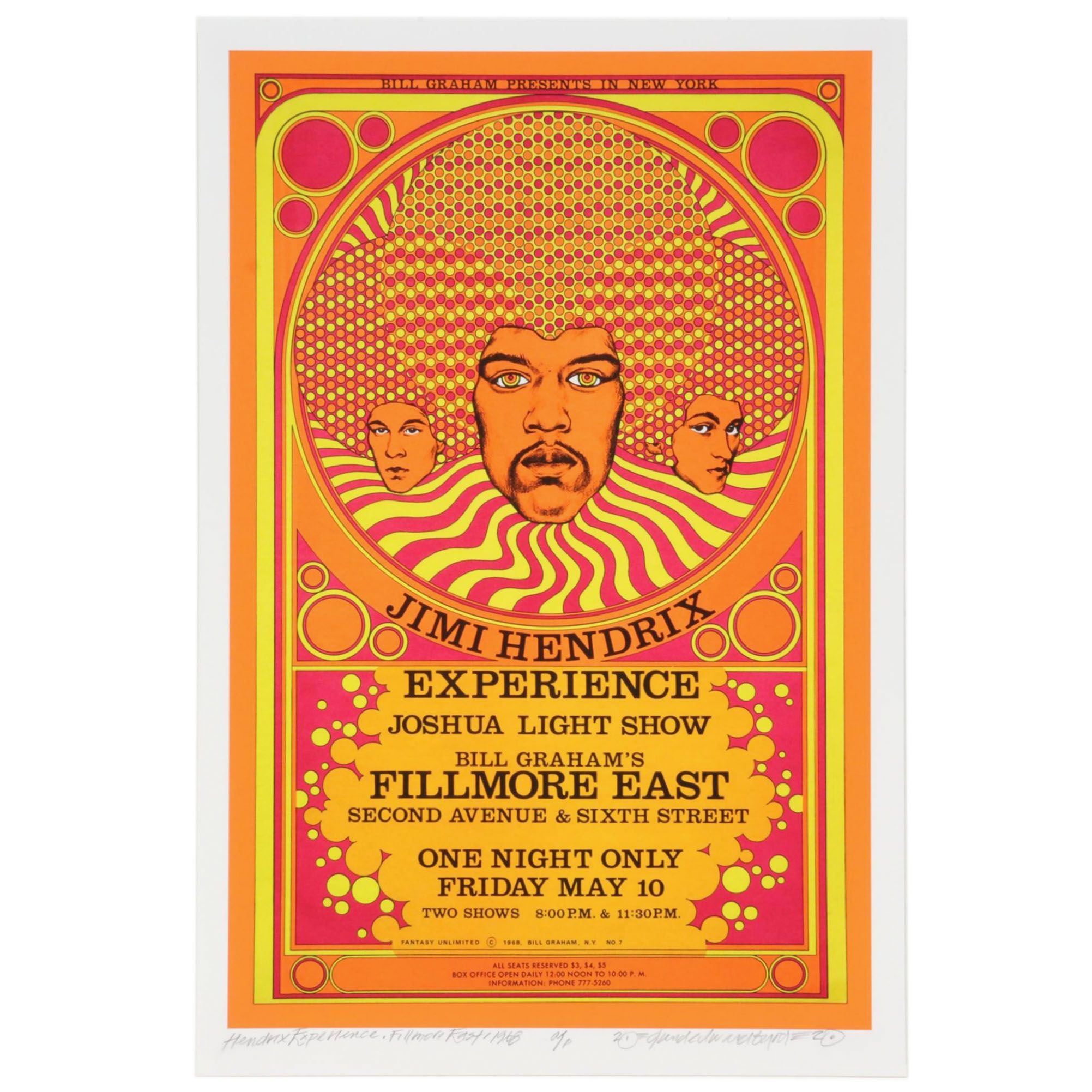 David Edward Byrd Giclée "Jimi Hendrix at the Fillmore East 1968", 2020