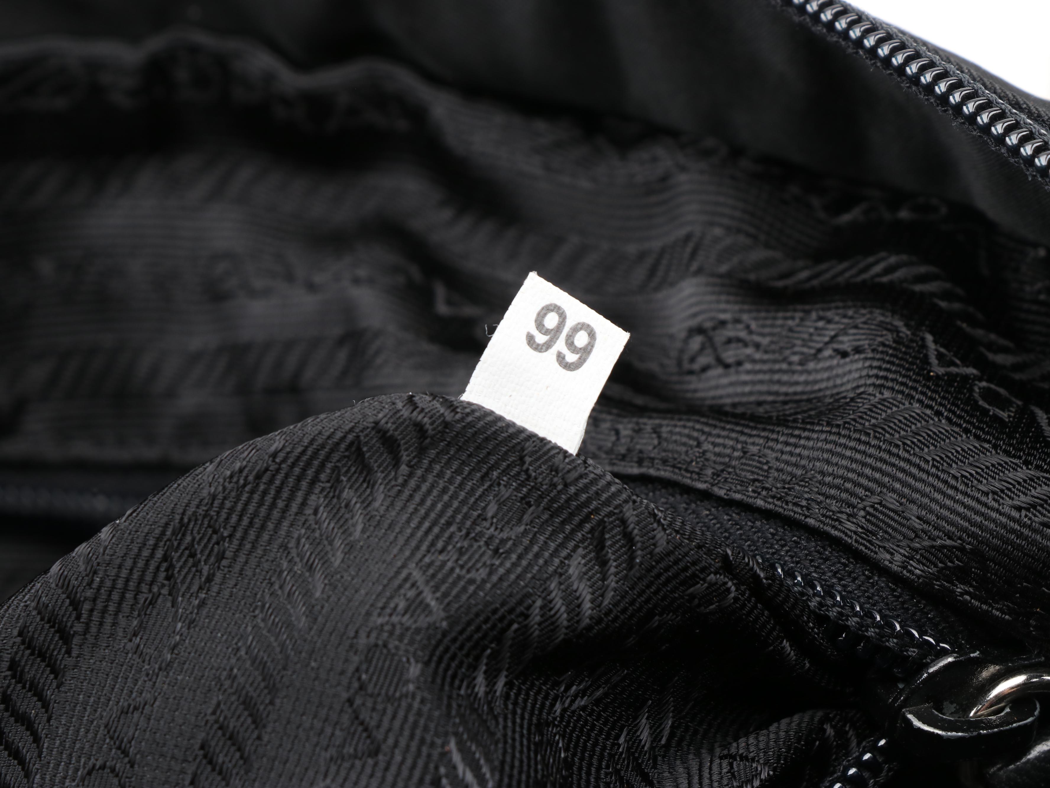 Prada Black Nylon and Leather Buckle Bag