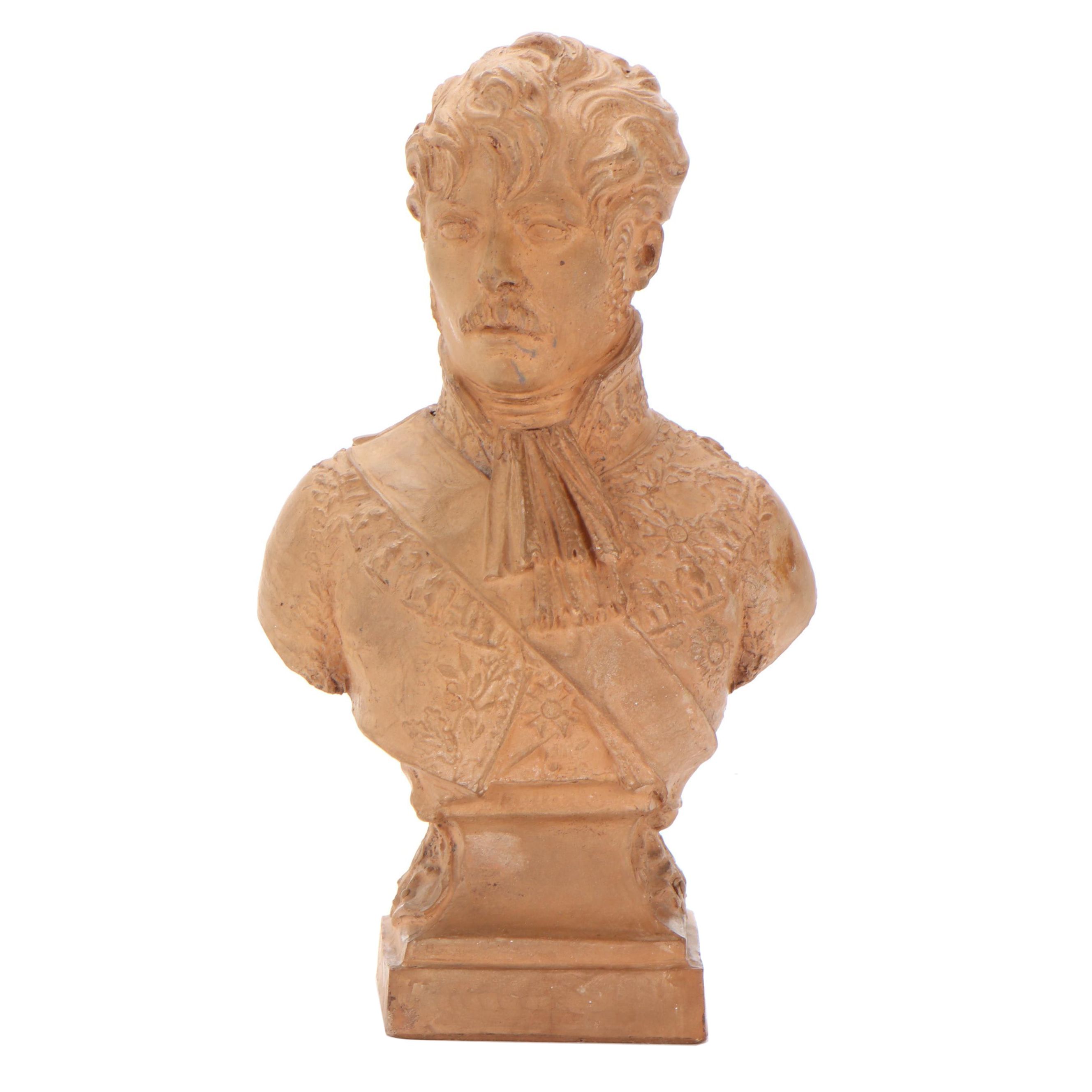 Joseph Chinard Terracotta Portrait Bust of Prince Eugène de Beauharnais