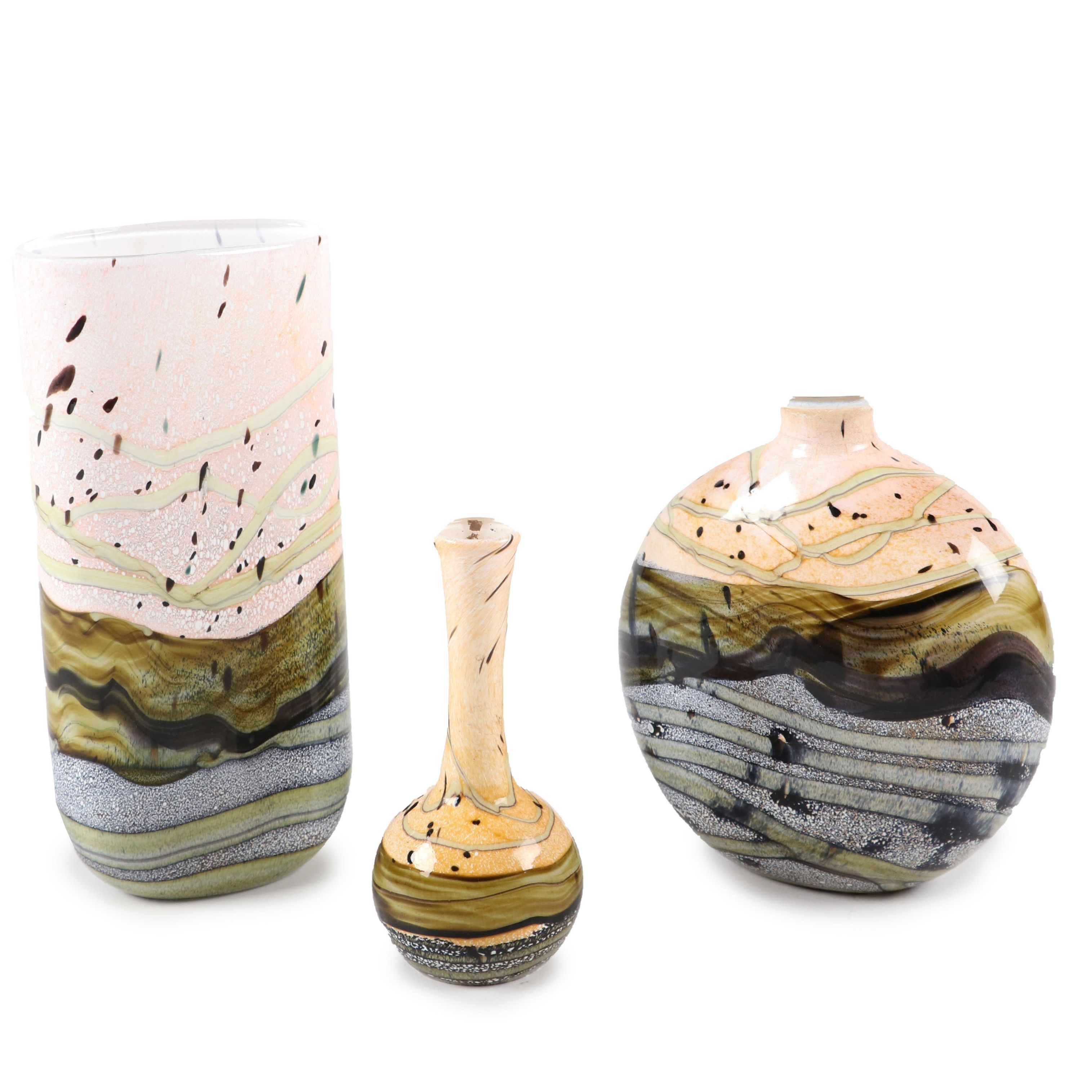 Gozo Art Glass "Seashell" Vases