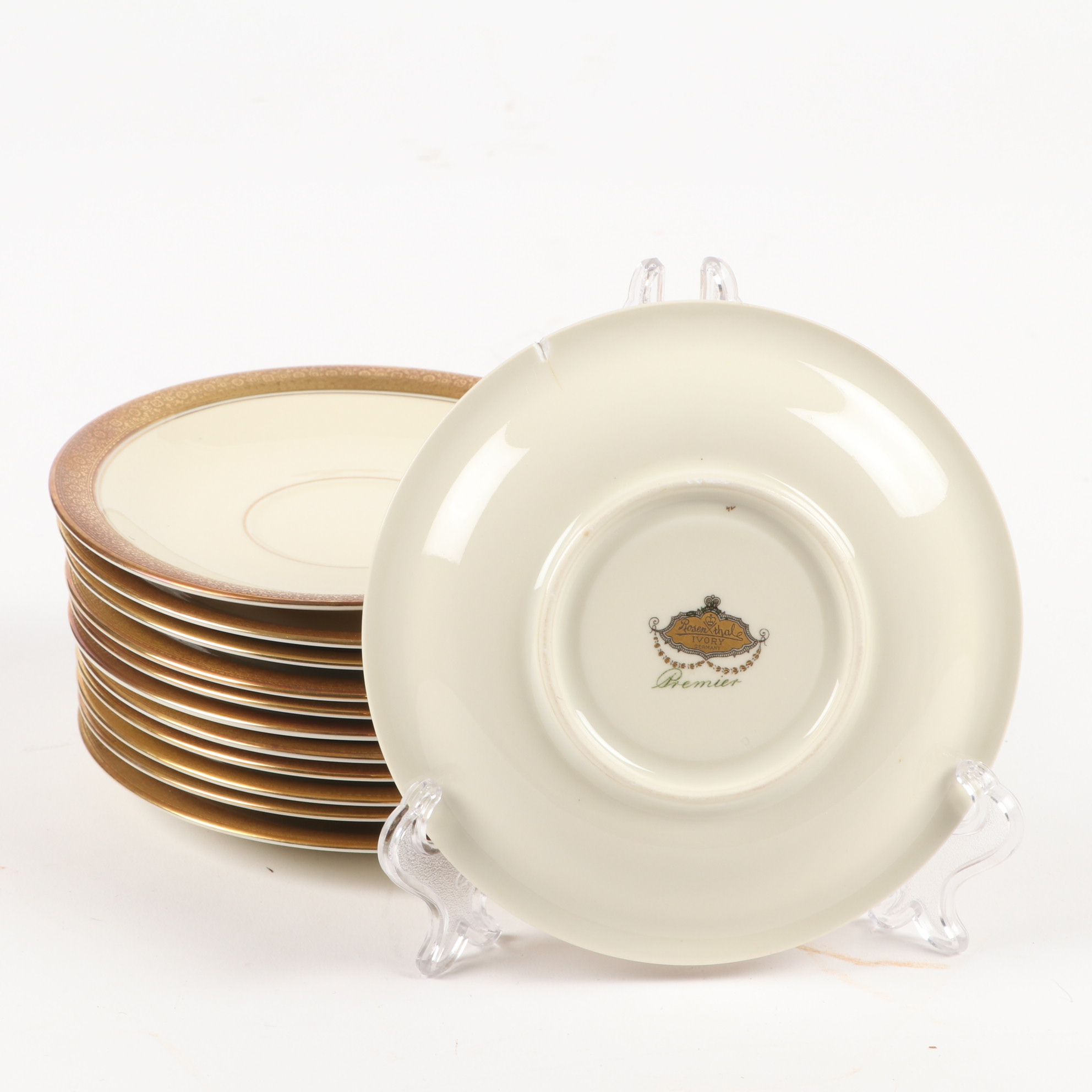 Rosenthal "Premier" Gold Rim Bone China Dinnerware