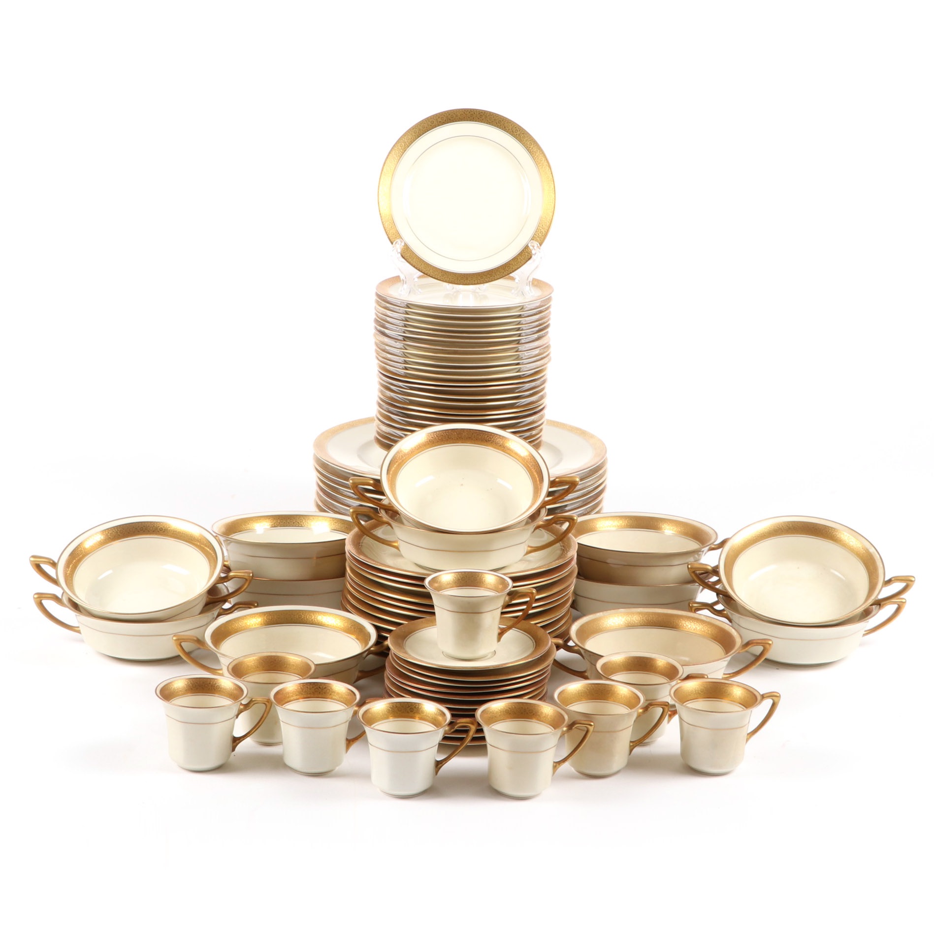 Rosenthal "Premier" Gold Rim Bone China Dinnerware