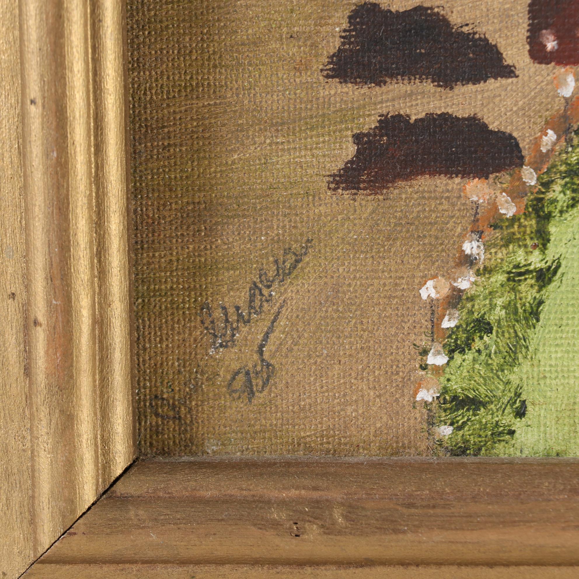 John Graves Folk Art Oil Painting of a Mill, 1995