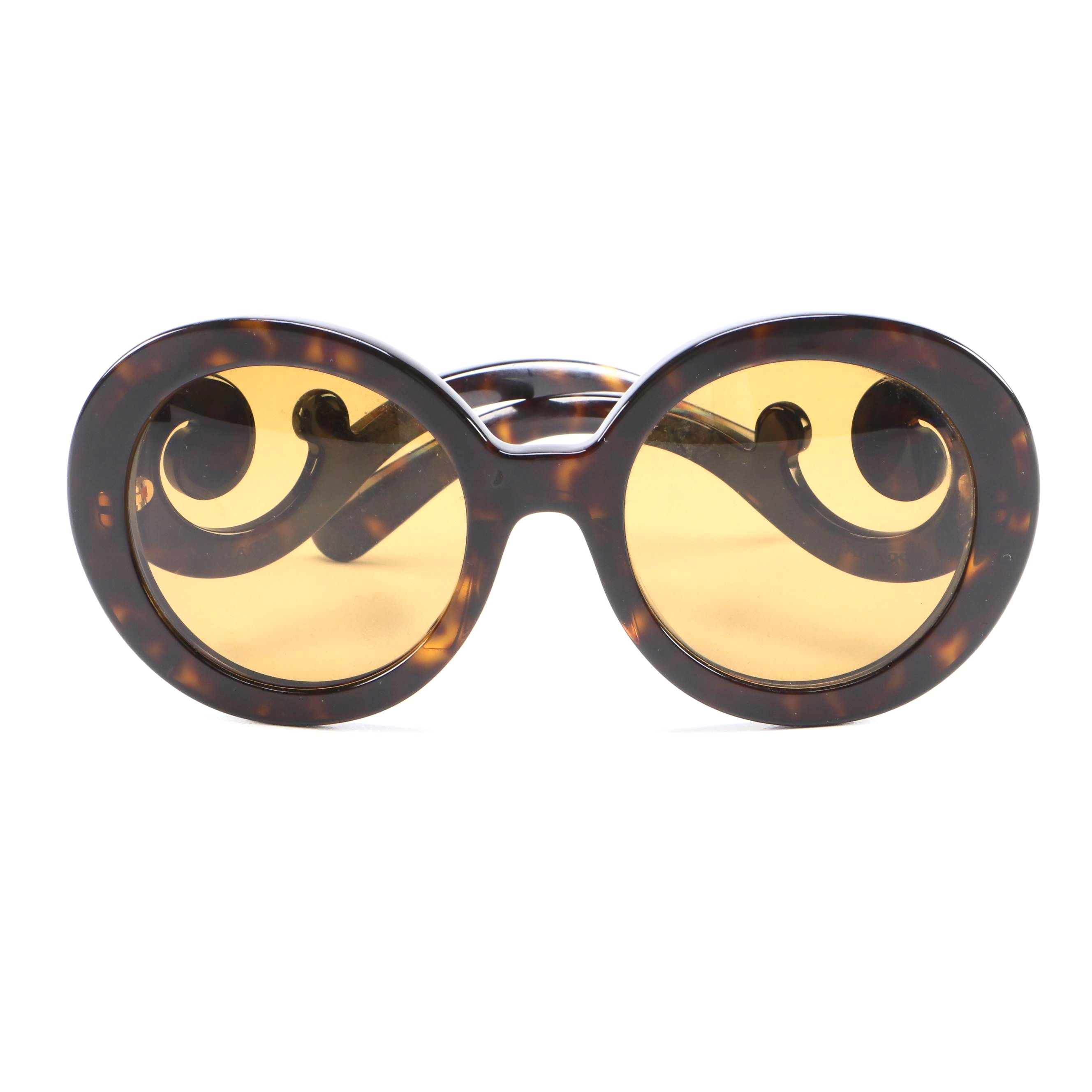 Prada Minimal Baroque Prescription Sunglasses in Dark Tortoise with Case
