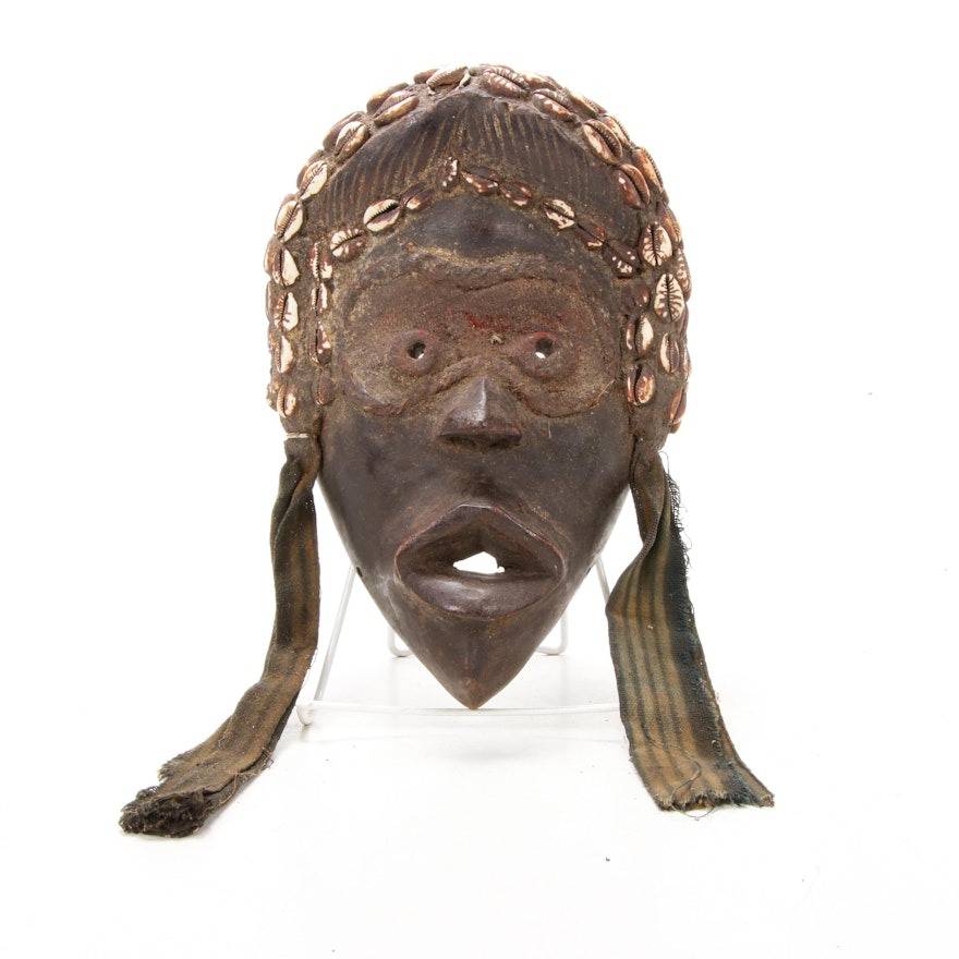 Dan Style Hand-Carved Wood Mask, West Africa