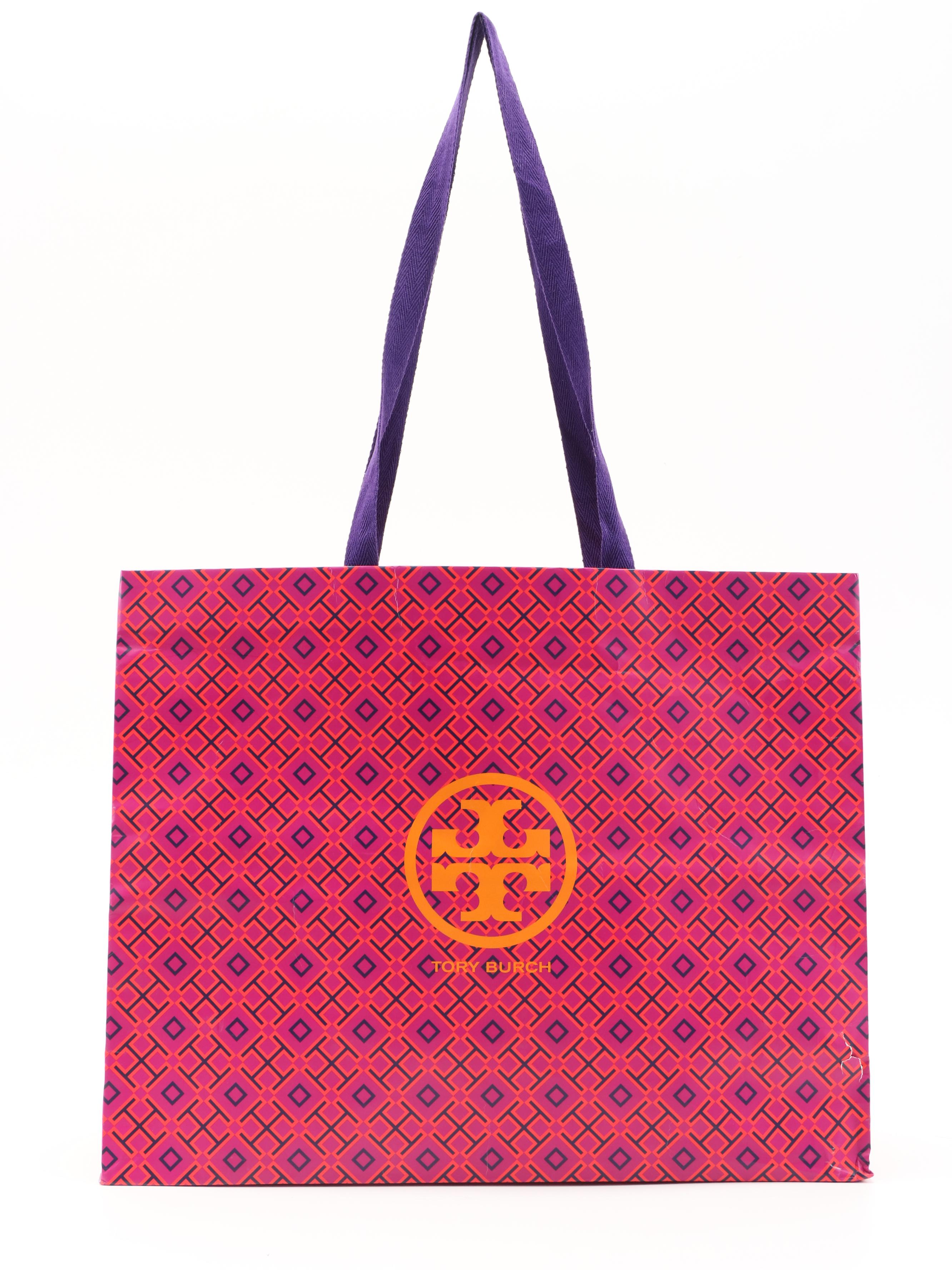 Tory Burch Kerrington Navy and White Striped Tote with Gift Bag