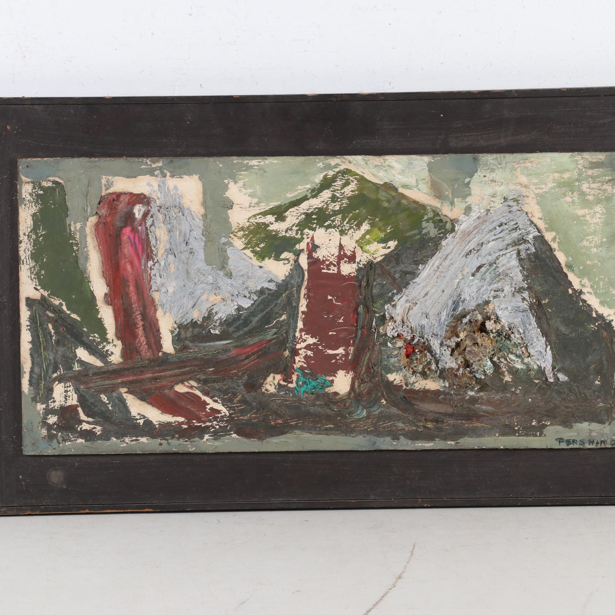 Louise Pershing Impasto Oil Painting, Mid-20th Century