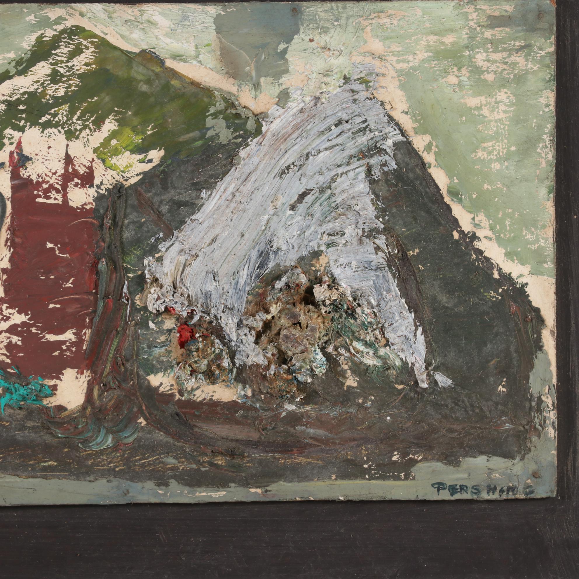 Louise Pershing Impasto Oil Painting, Mid-20th Century