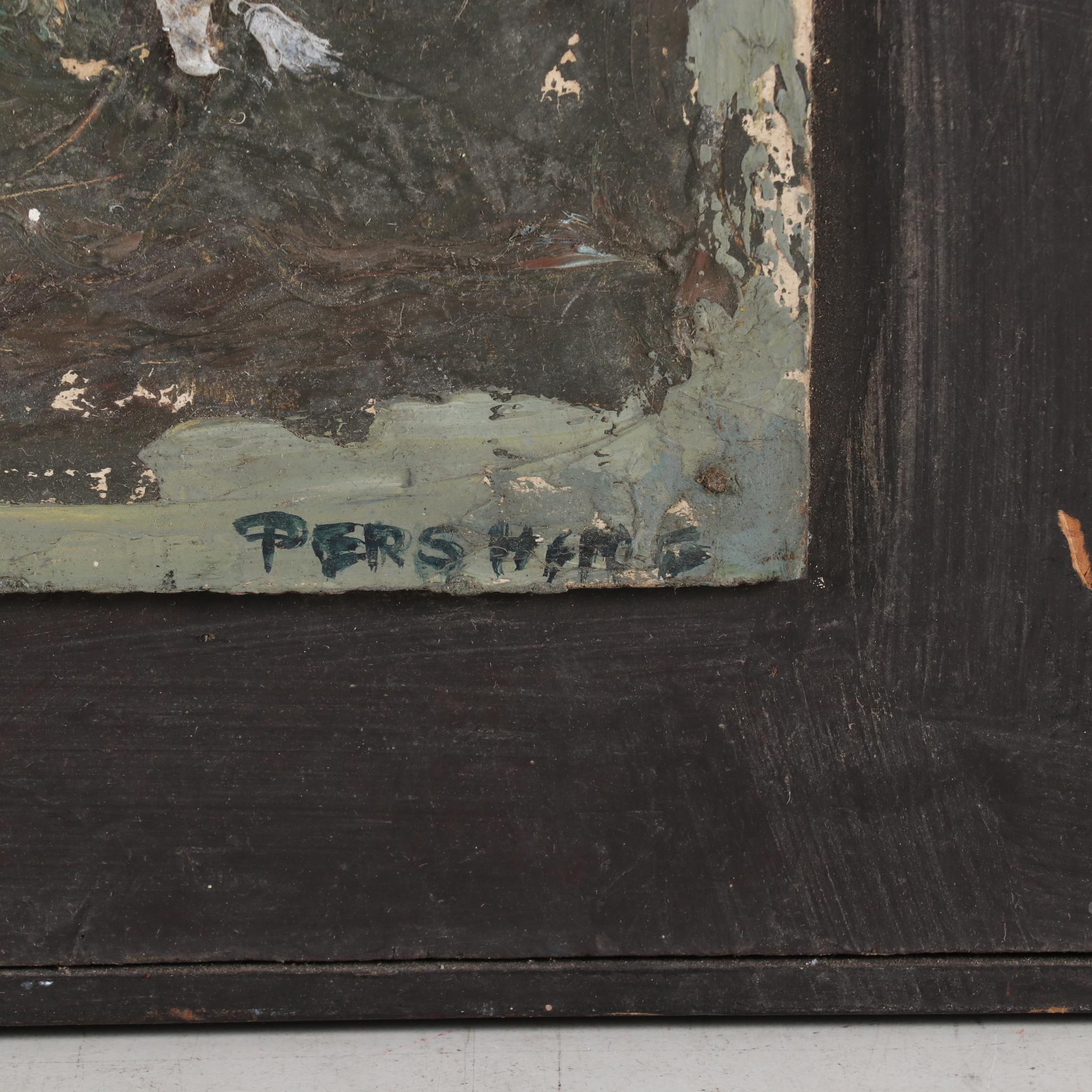 Louise Pershing Impasto Oil Painting, Mid-20th Century