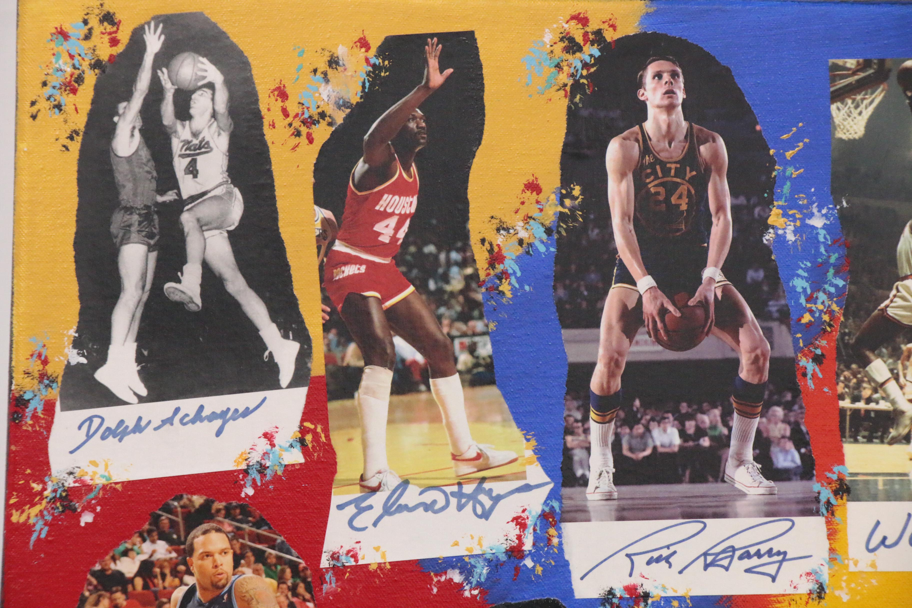 2010 "NBA Legends" Mixed Media Art, Autos of Jordan, Bryant, James, Bird, More