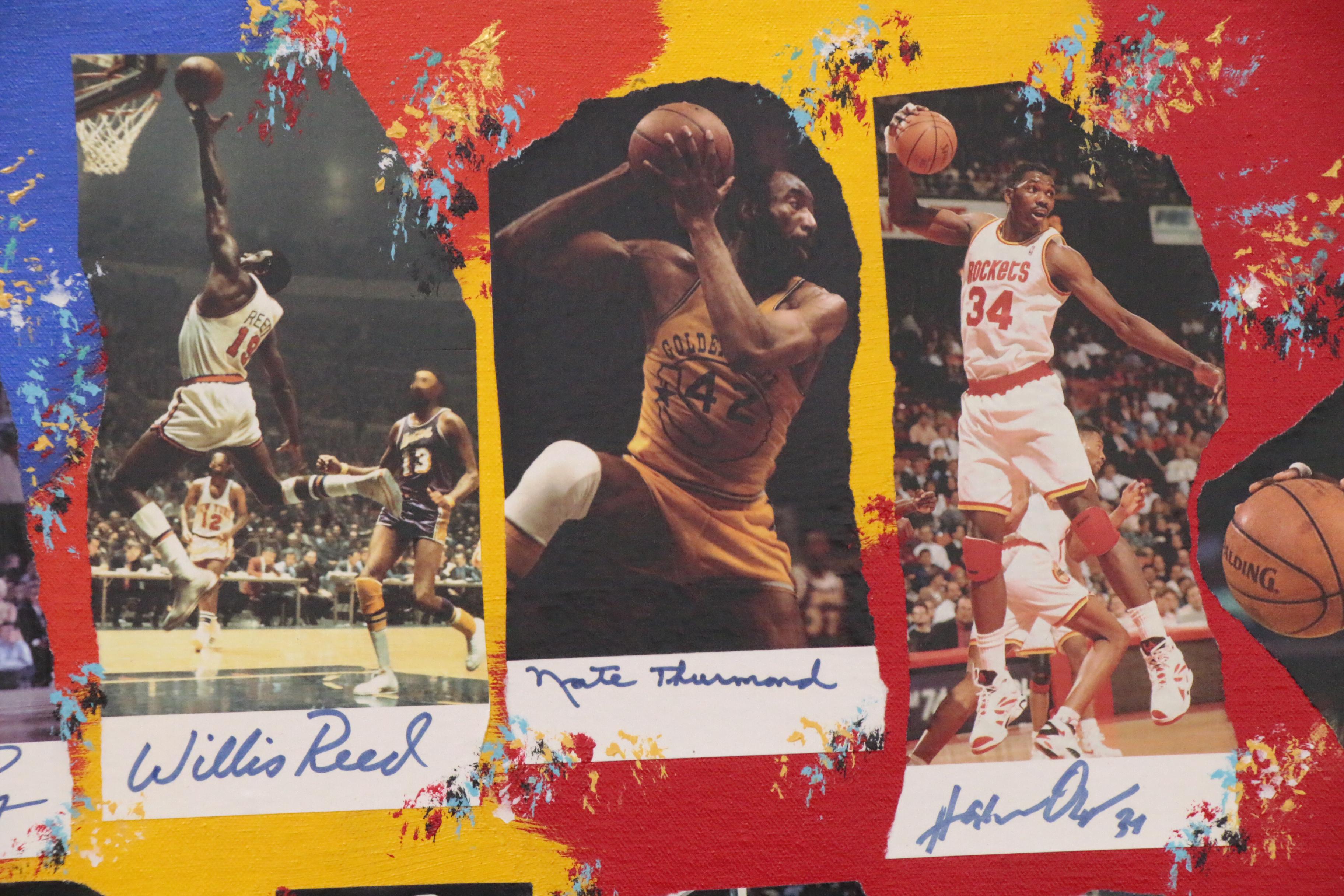 2010 "NBA Legends" Mixed Media Art, Autos of Jordan, Bryant, James, Bird, More