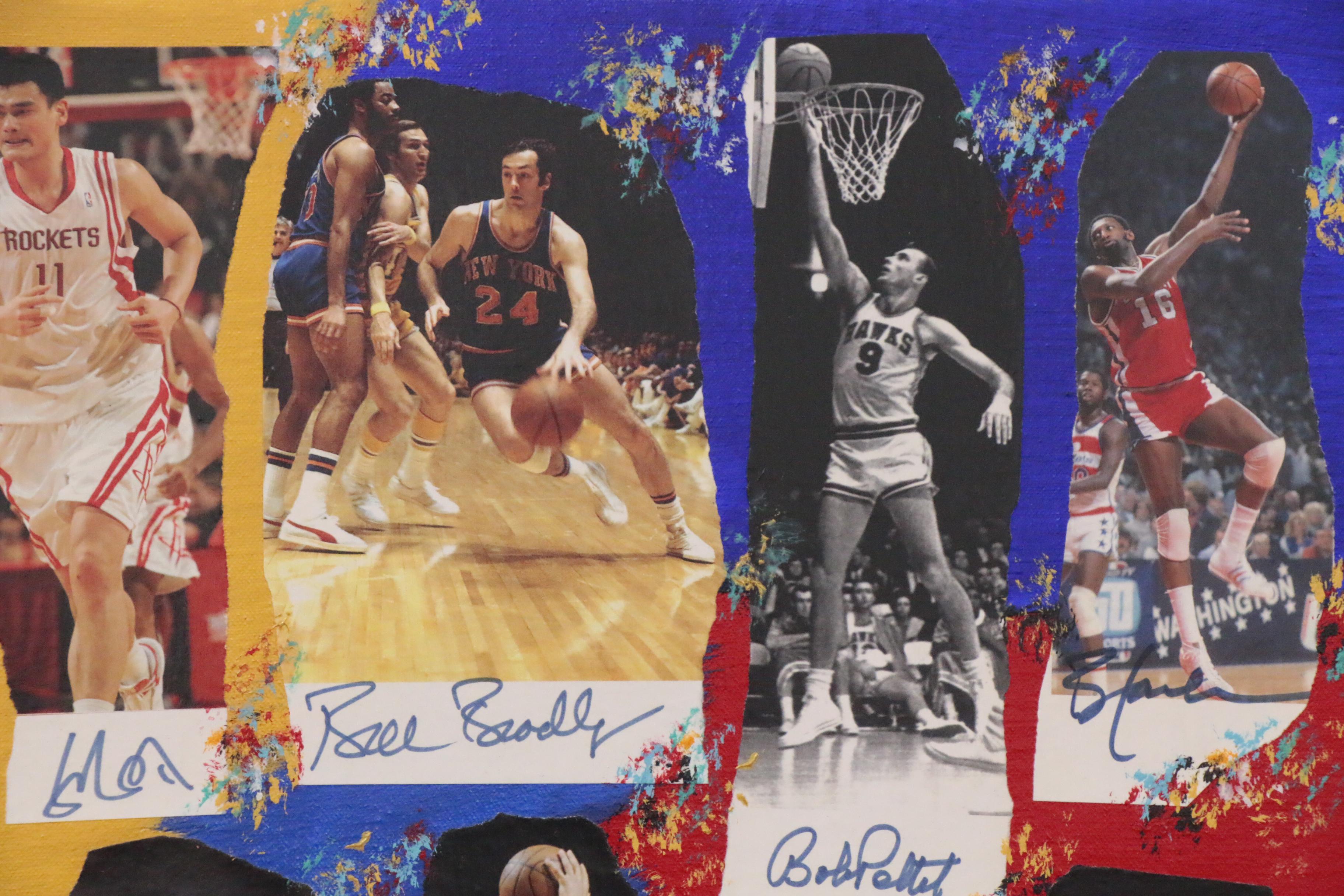 2010 "NBA Legends" Mixed Media Art, Autos of Jordan, Bryant, James, Bird, More