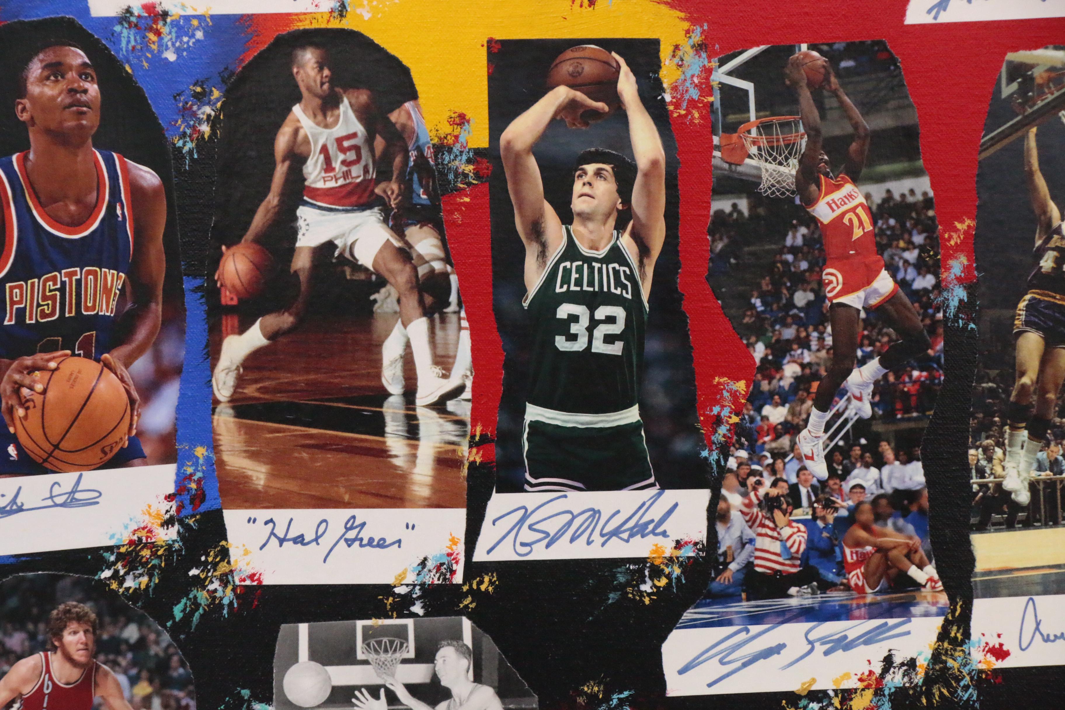 2010 "NBA Legends" Mixed Media Art, Autos of Jordan, Bryant, James, Bird, More