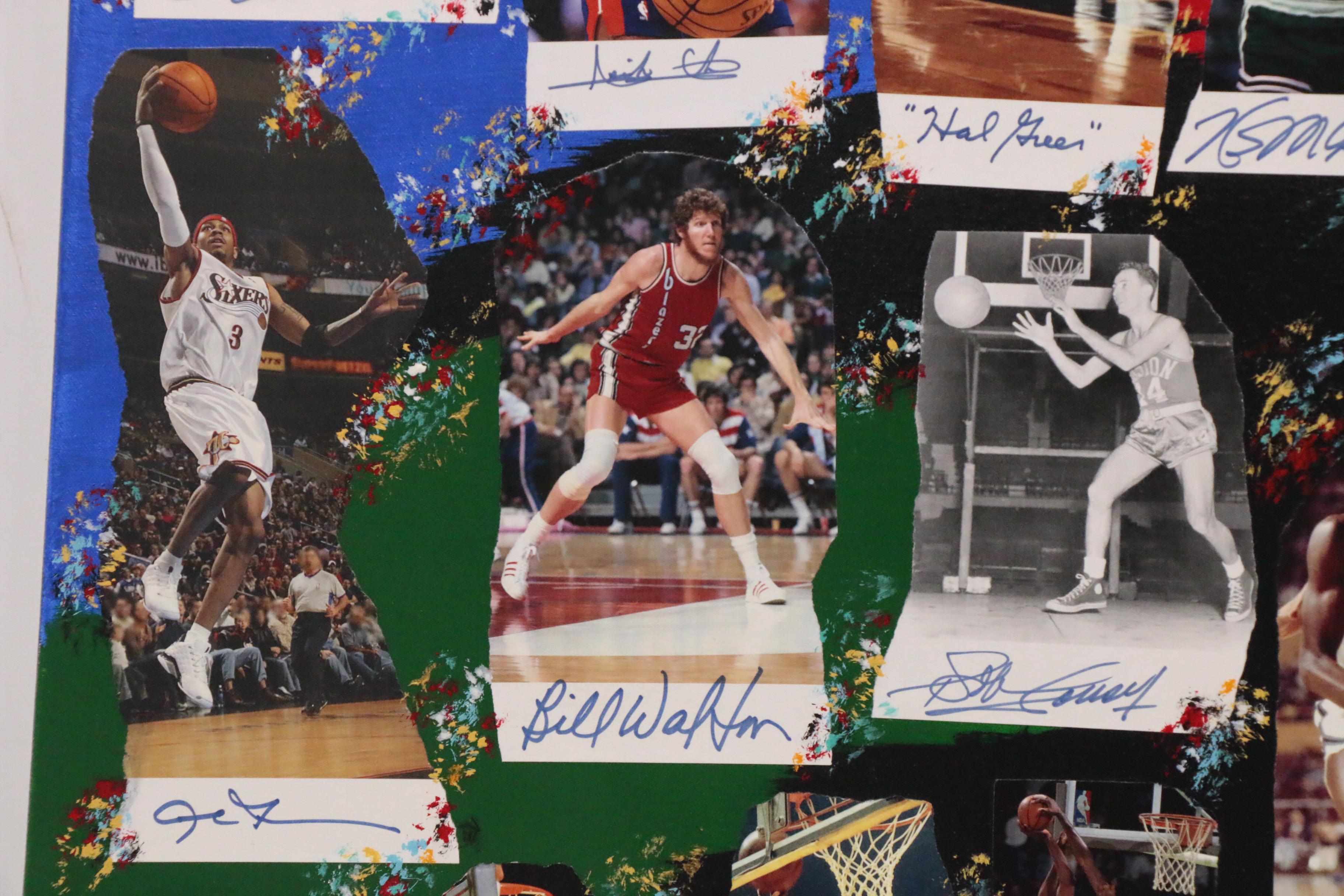 2010 "NBA Legends" Mixed Media Art, Autos of Jordan, Bryant, James, Bird, More