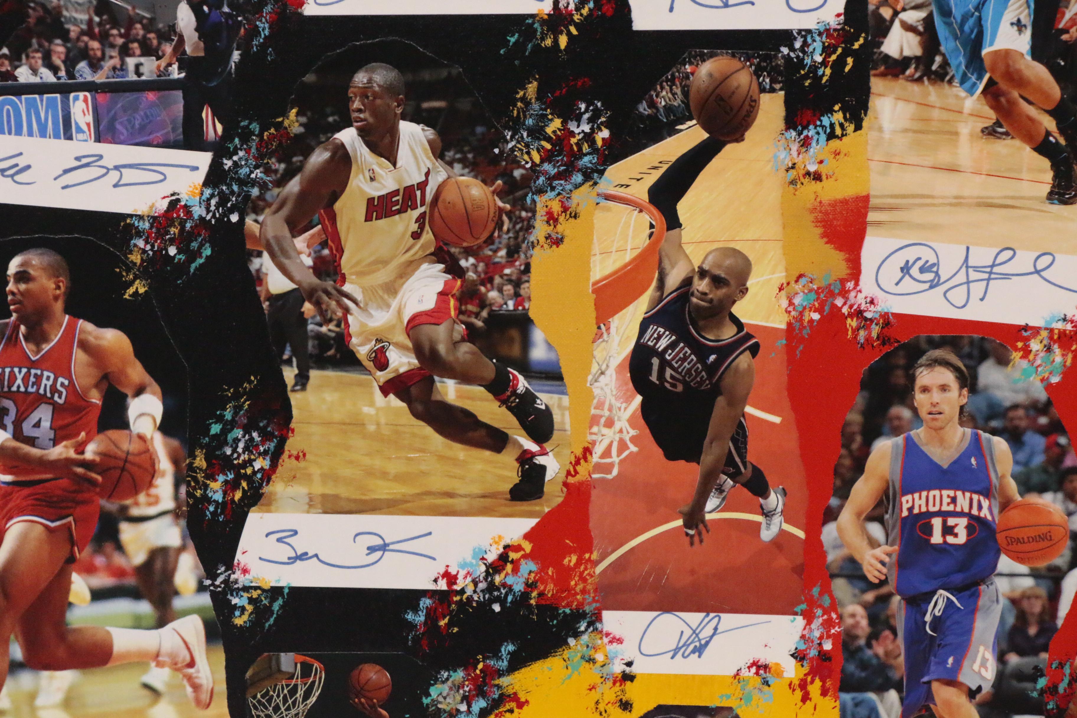 2010 "NBA Legends" Mixed Media Art, Autos of Jordan, Bryant, James, Bird, More