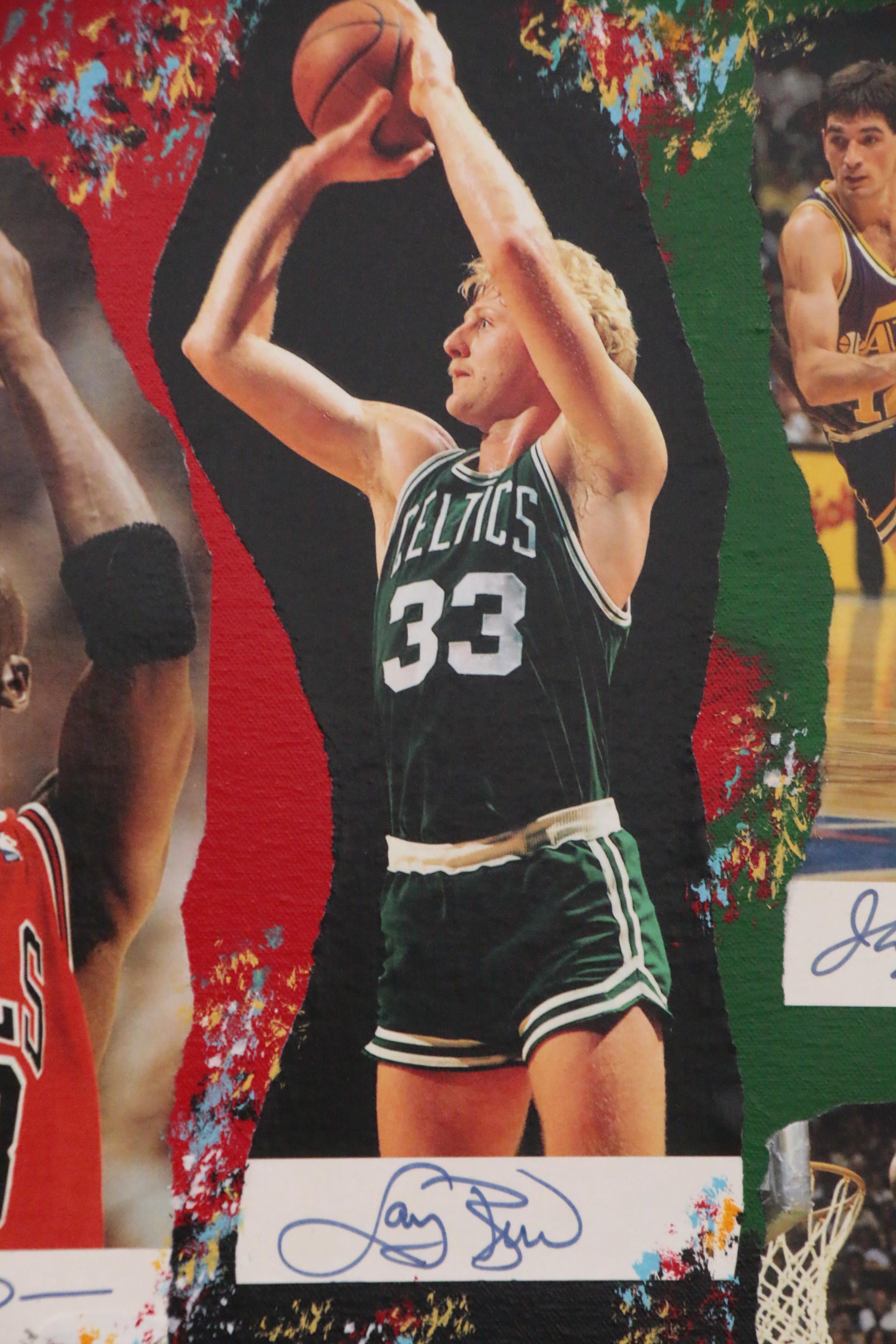 2010 "NBA Legends" Mixed Media Art, Autos of Jordan, Bryant, James, Bird, More