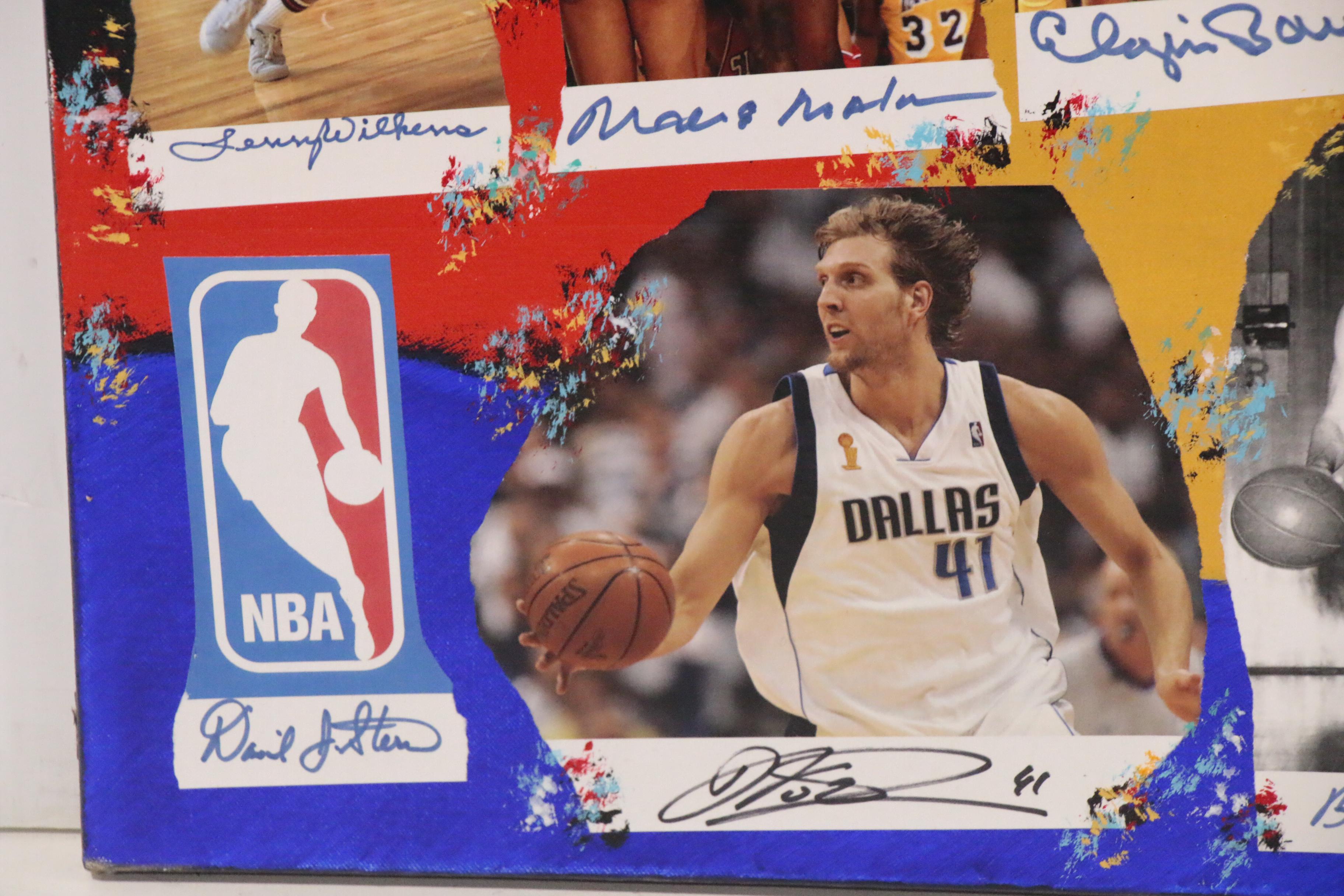 2010 "NBA Legends" Mixed Media Art, Autos of Jordan, Bryant, James, Bird, More