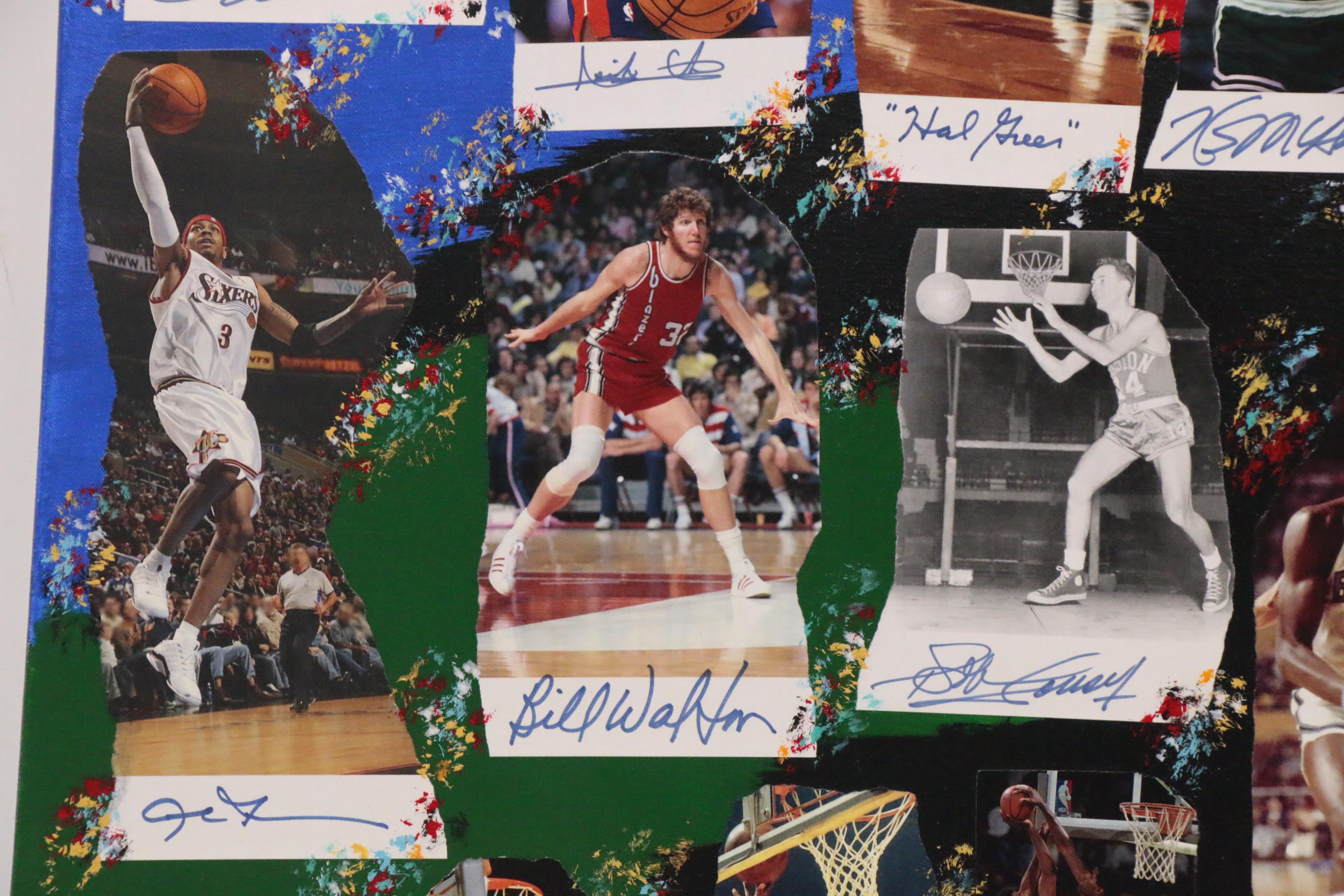 2010 "NBA Legends" Mixed Media Art, Autos of Jordan, Bryant, James, Bird, More