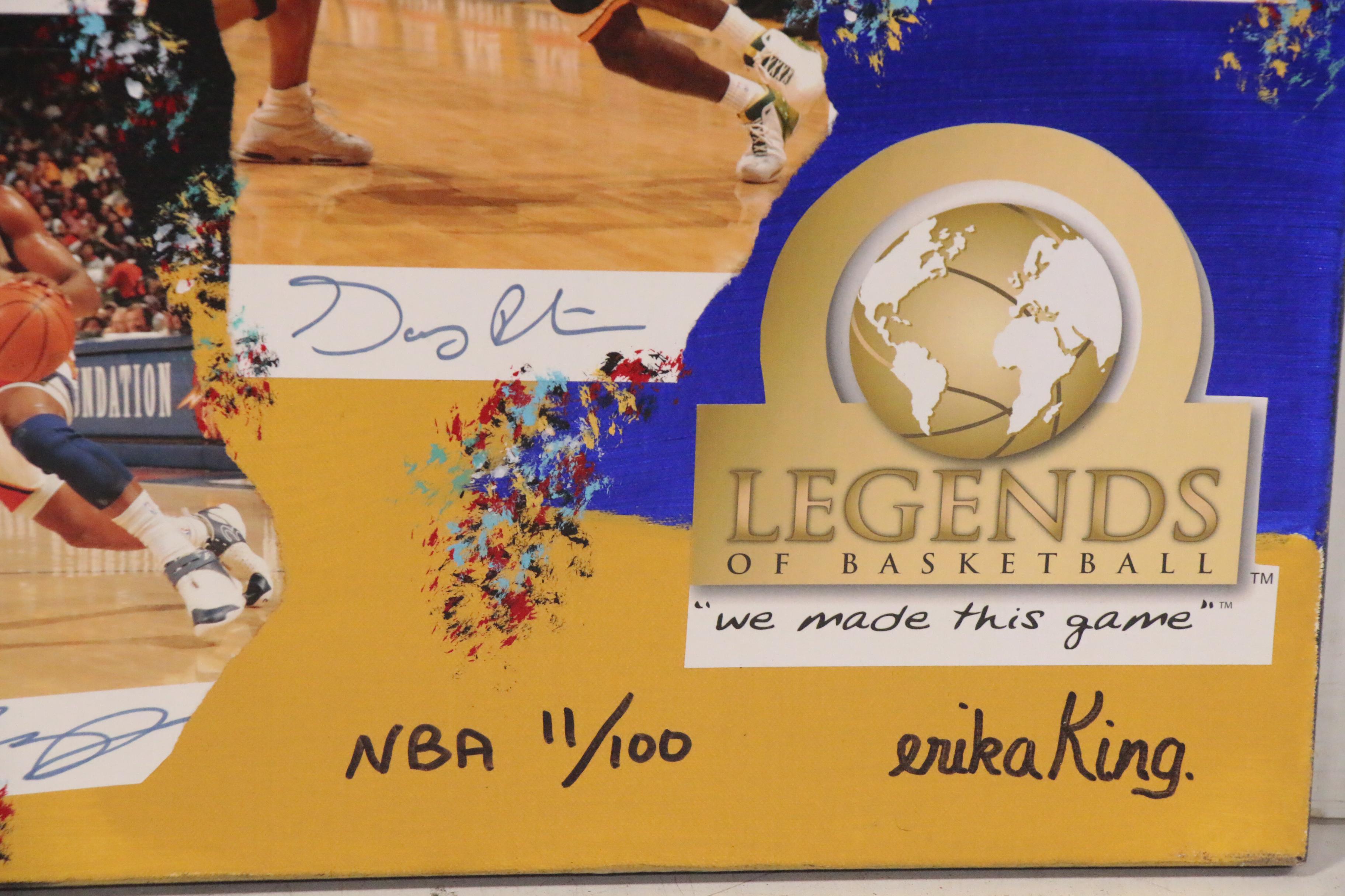 2010 "NBA Legends" Mixed Media Art, Autos of Jordan, Bryant, James, Bird, More
