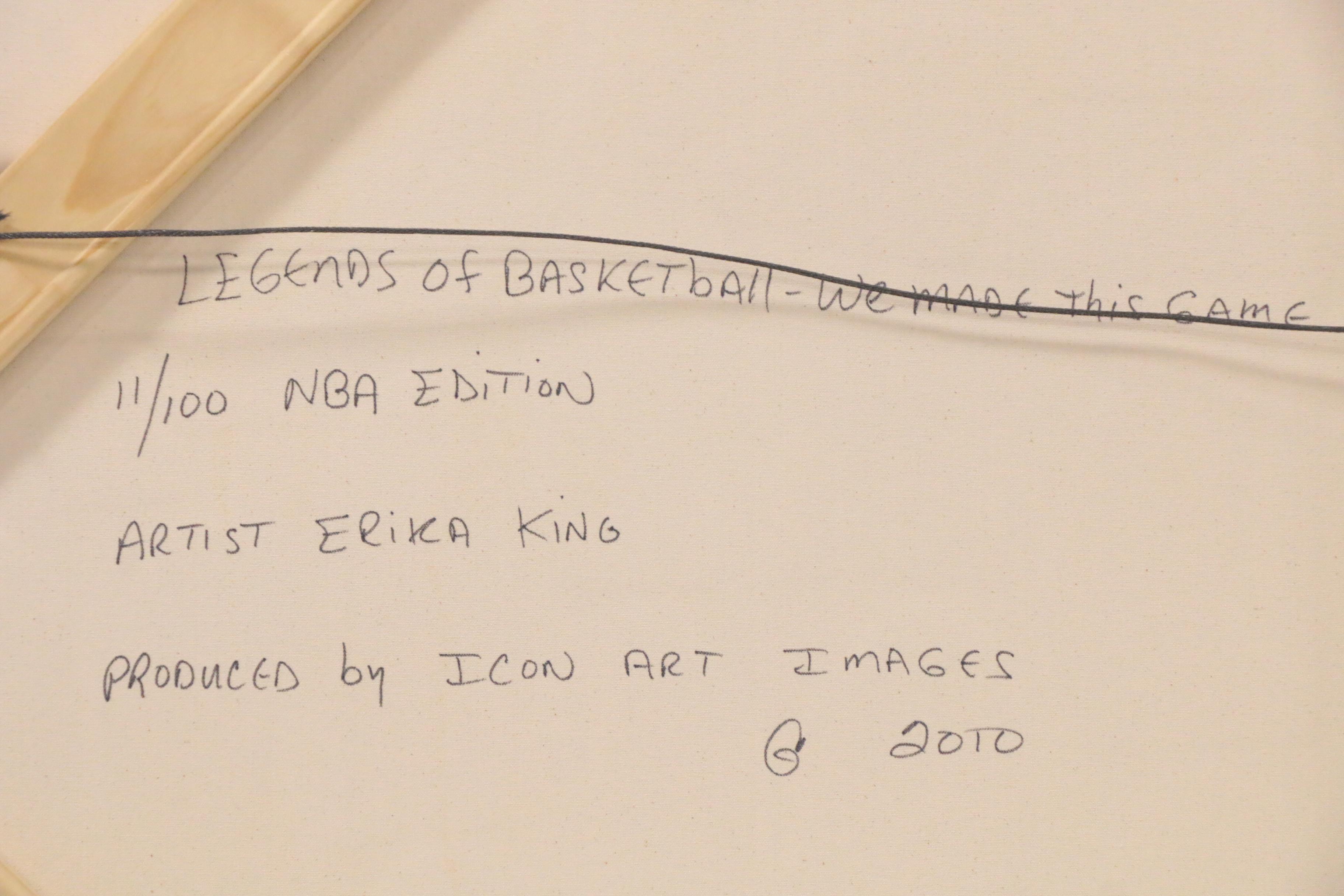 2010 "NBA Legends" Mixed Media Art, Autos of Jordan, Bryant, James, Bird, More