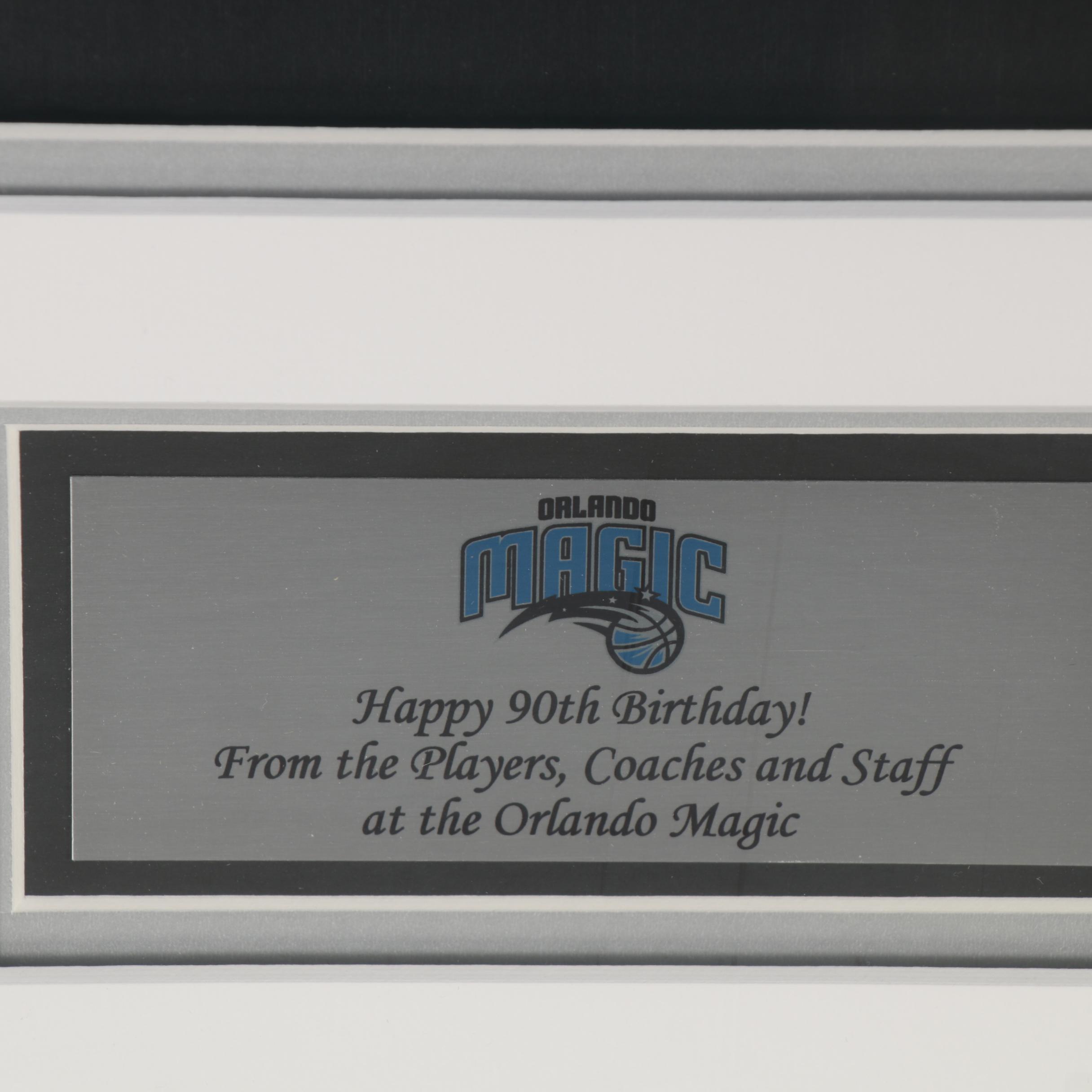 Richard DeVos "90th Birthday" Signed 2016 Orlando Magic Framed NBA Jersey