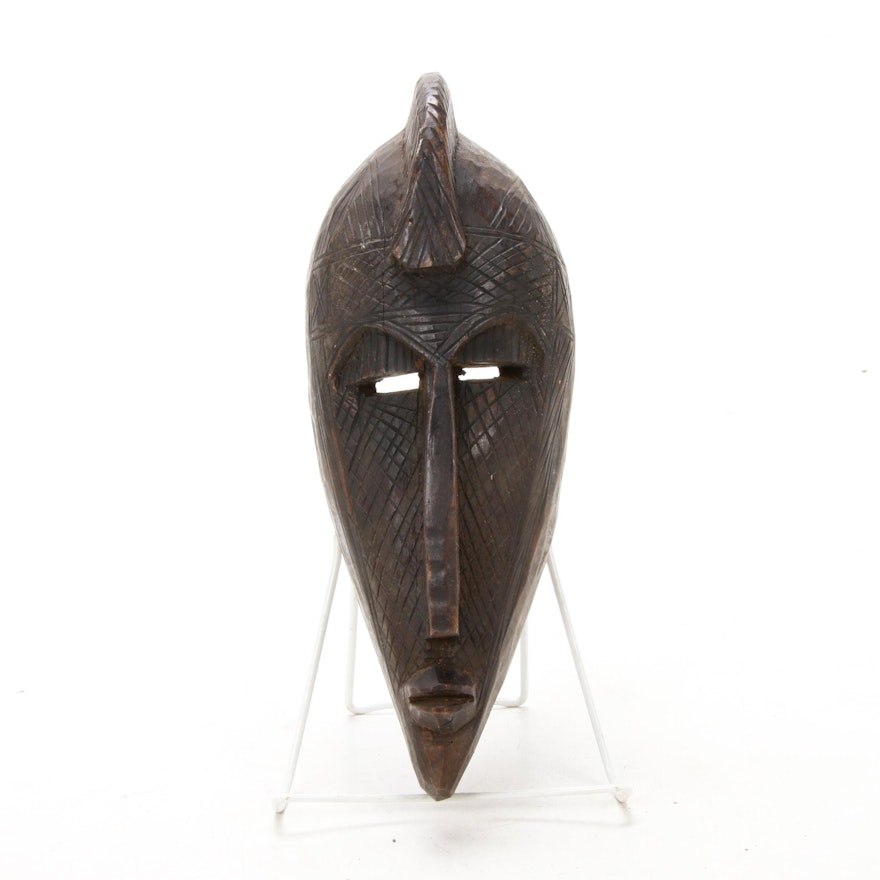 Marka Style Hand-Carved Wooden Mask, Mali