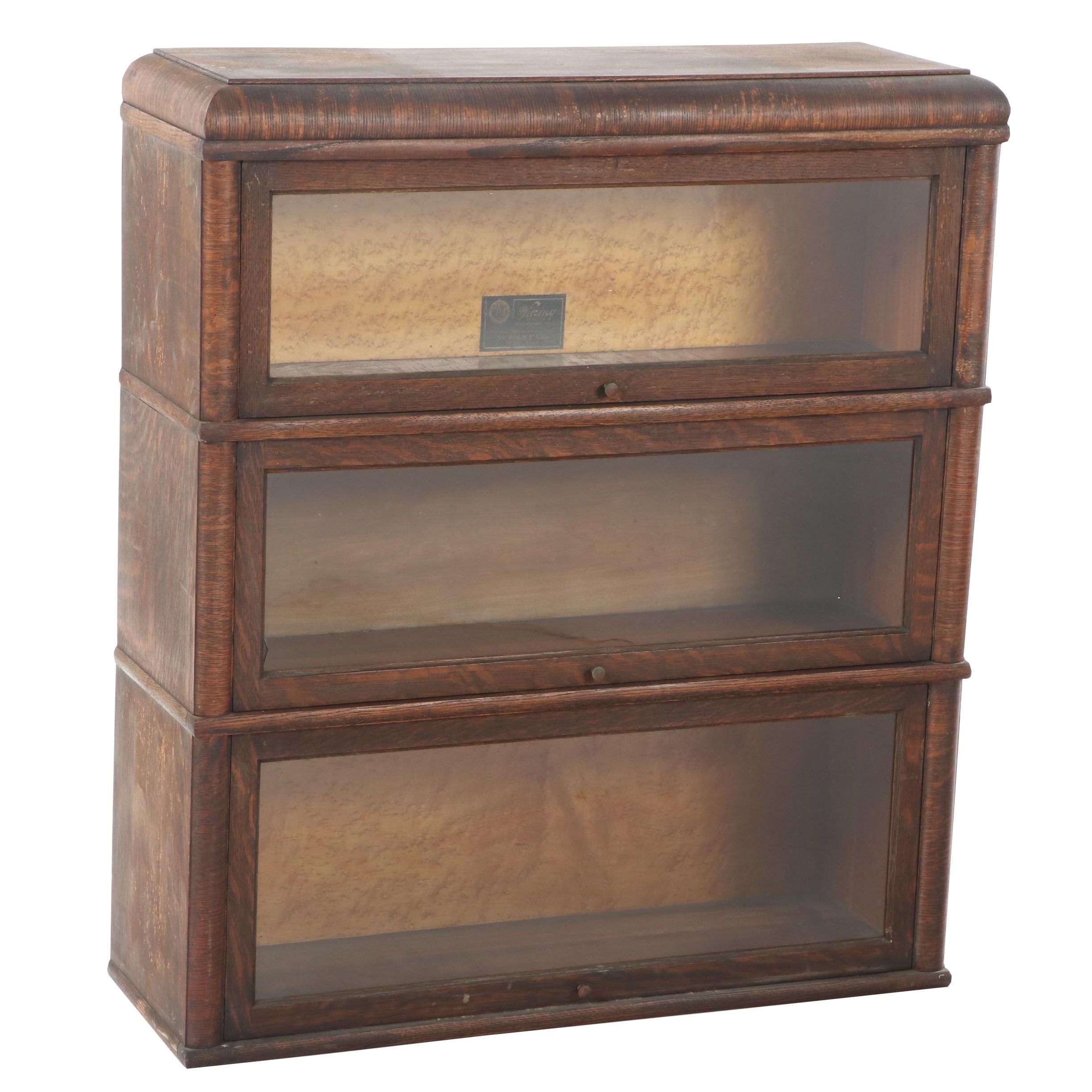 Skandia Furniture Co. "The Viking" Oak Three-Stack Barrister's Bookcase