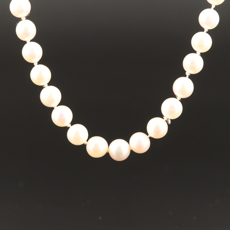 Pearl Opera Length Necklace with 14K Clasp