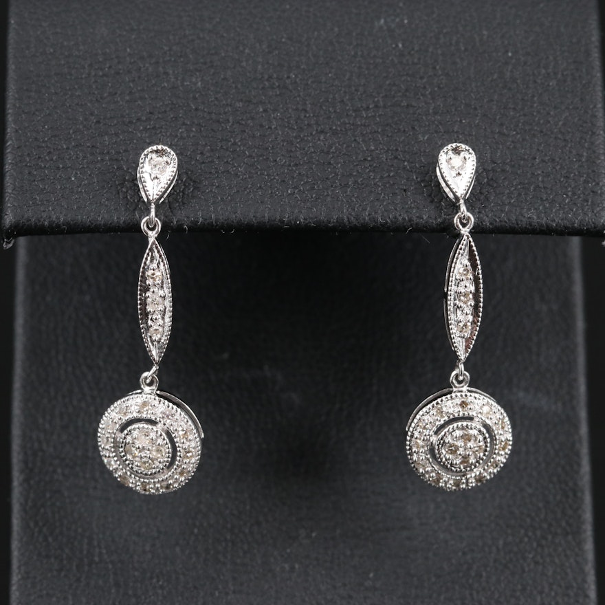 14K Diamond Dangle Earrings