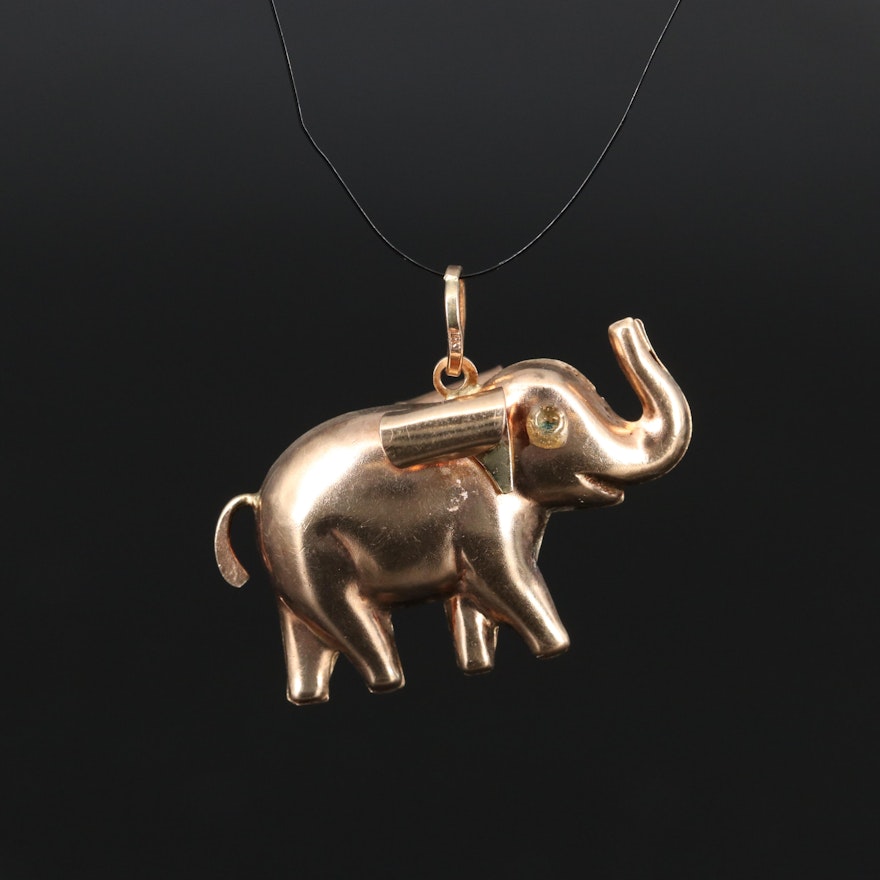 14K Elephant Pendant