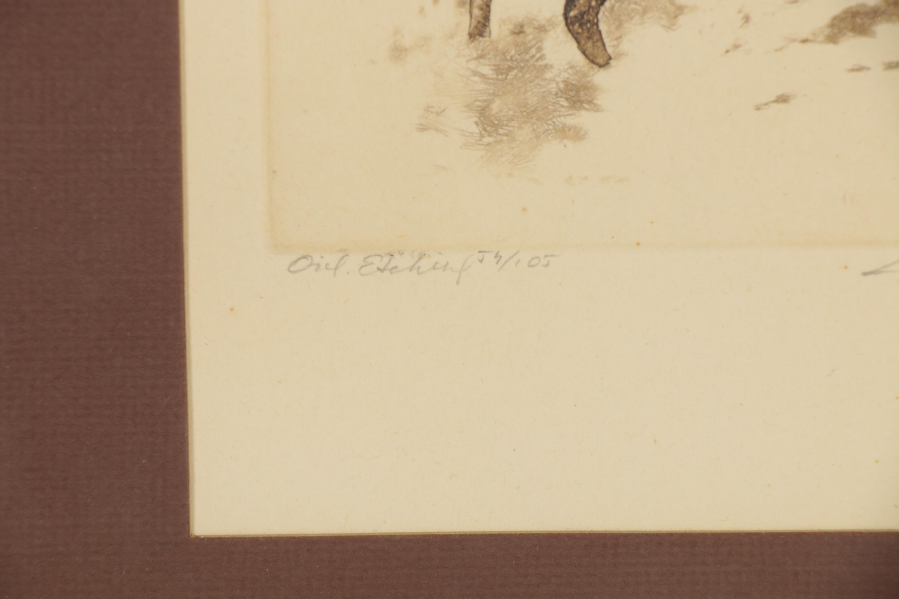 Marianne L. Almasy Etching "Elks," 20th Century