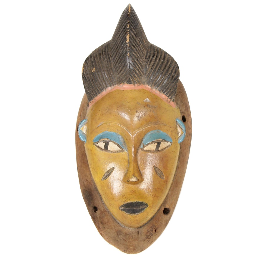 Guro Style Carved Wood Mask, Central Africa