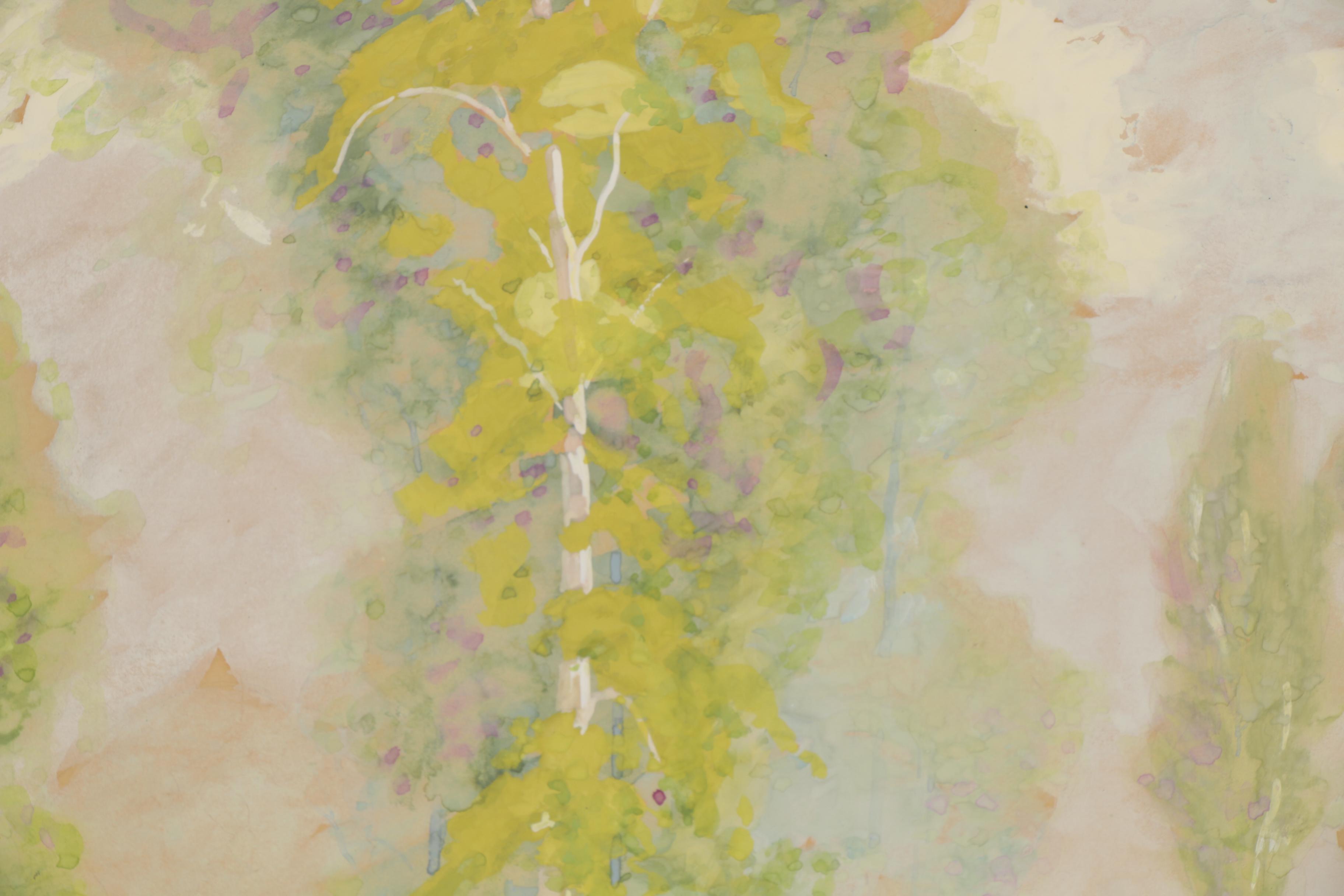 Letha Gaskins Impressionist Style Watercolor Landscape Painting