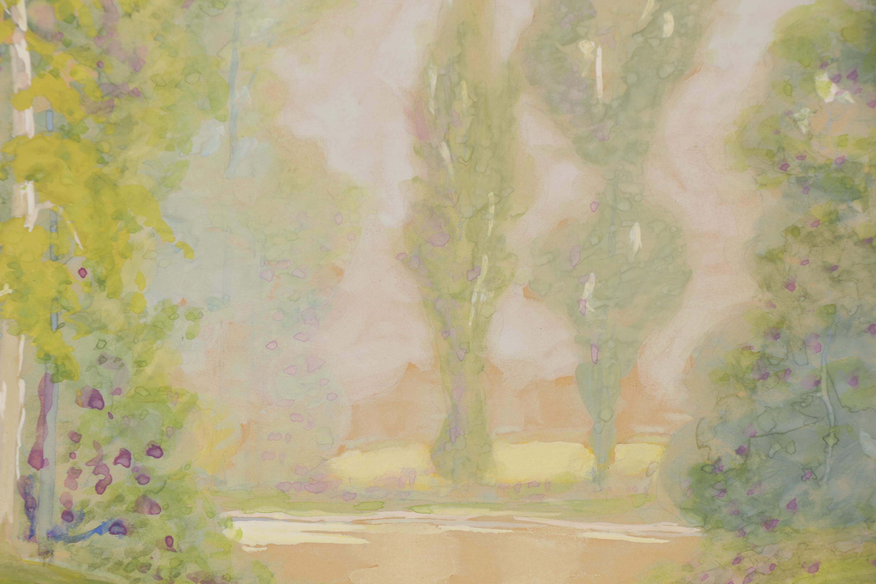 Letha Gaskins Impressionist Style Watercolor Landscape Painting