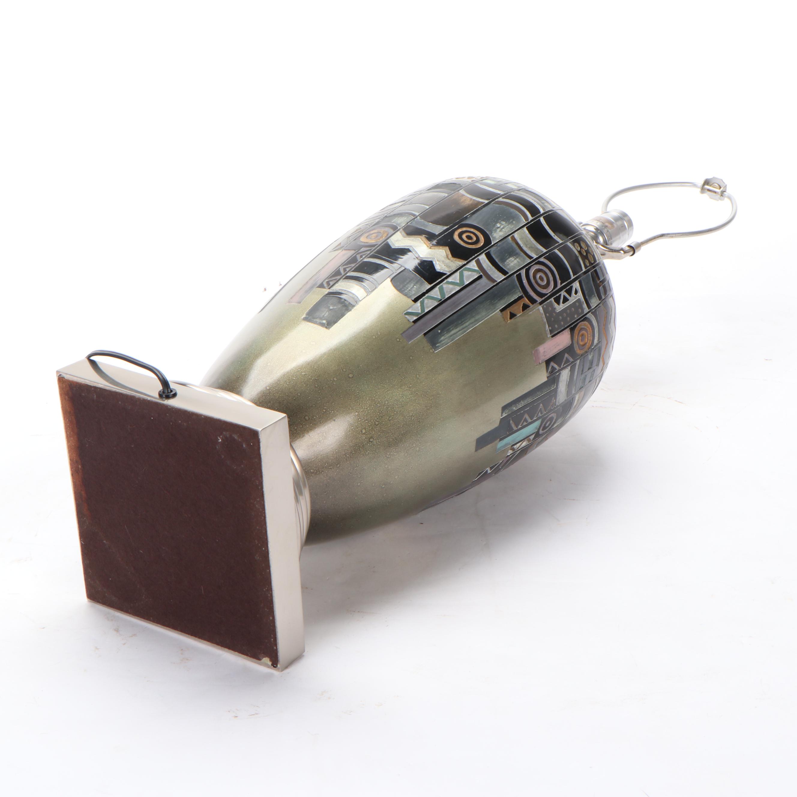 Leeazanne Memphis Art Inspired Ceramic Table Lamp