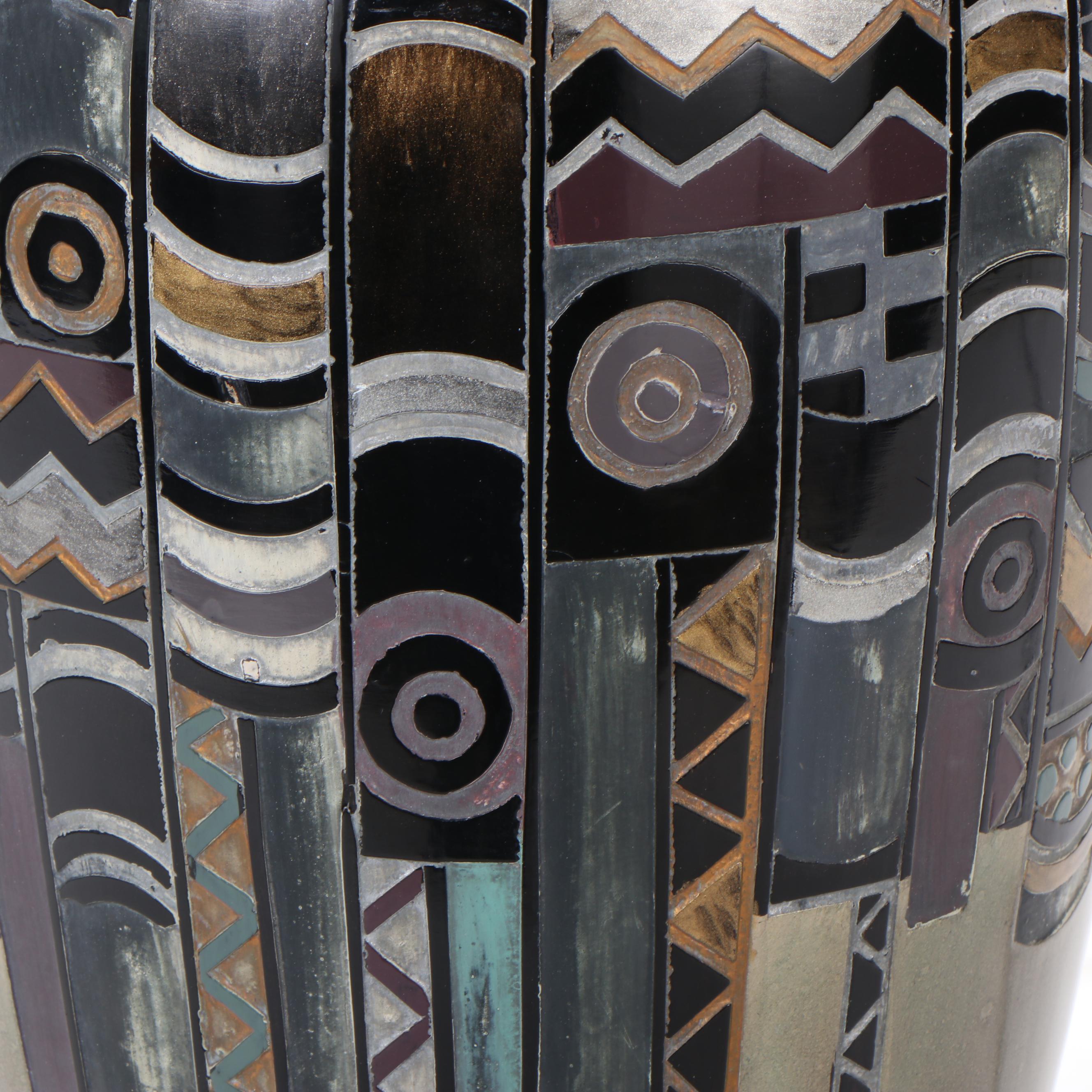 Leeazanne Memphis Art Inspired Ceramic Table Lamp